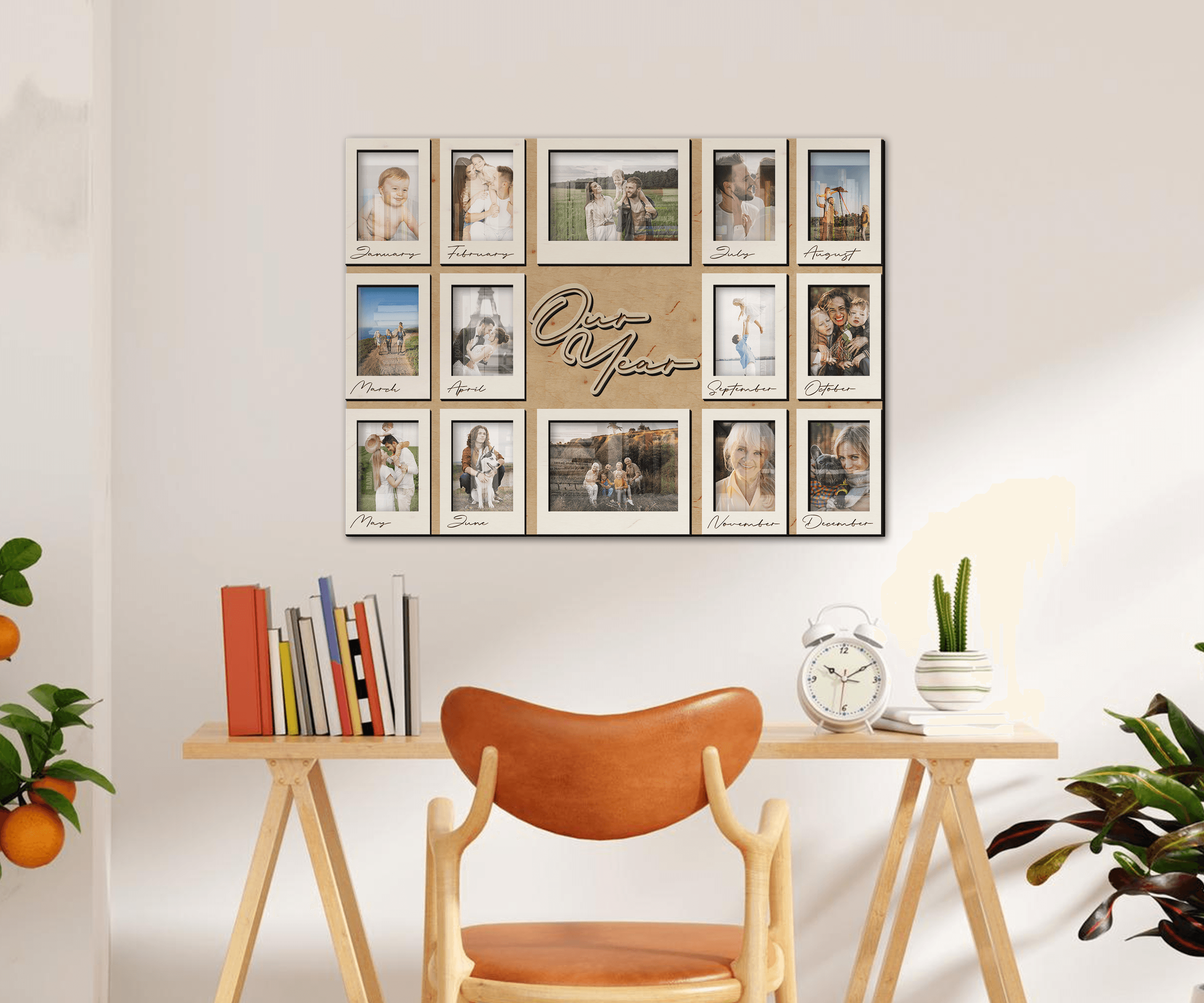 Unique 2025 New Year Photo calendar Personalized family picture keepsake Wall art decor Family photography Custom wall calendar Family gift - The Frame Depot