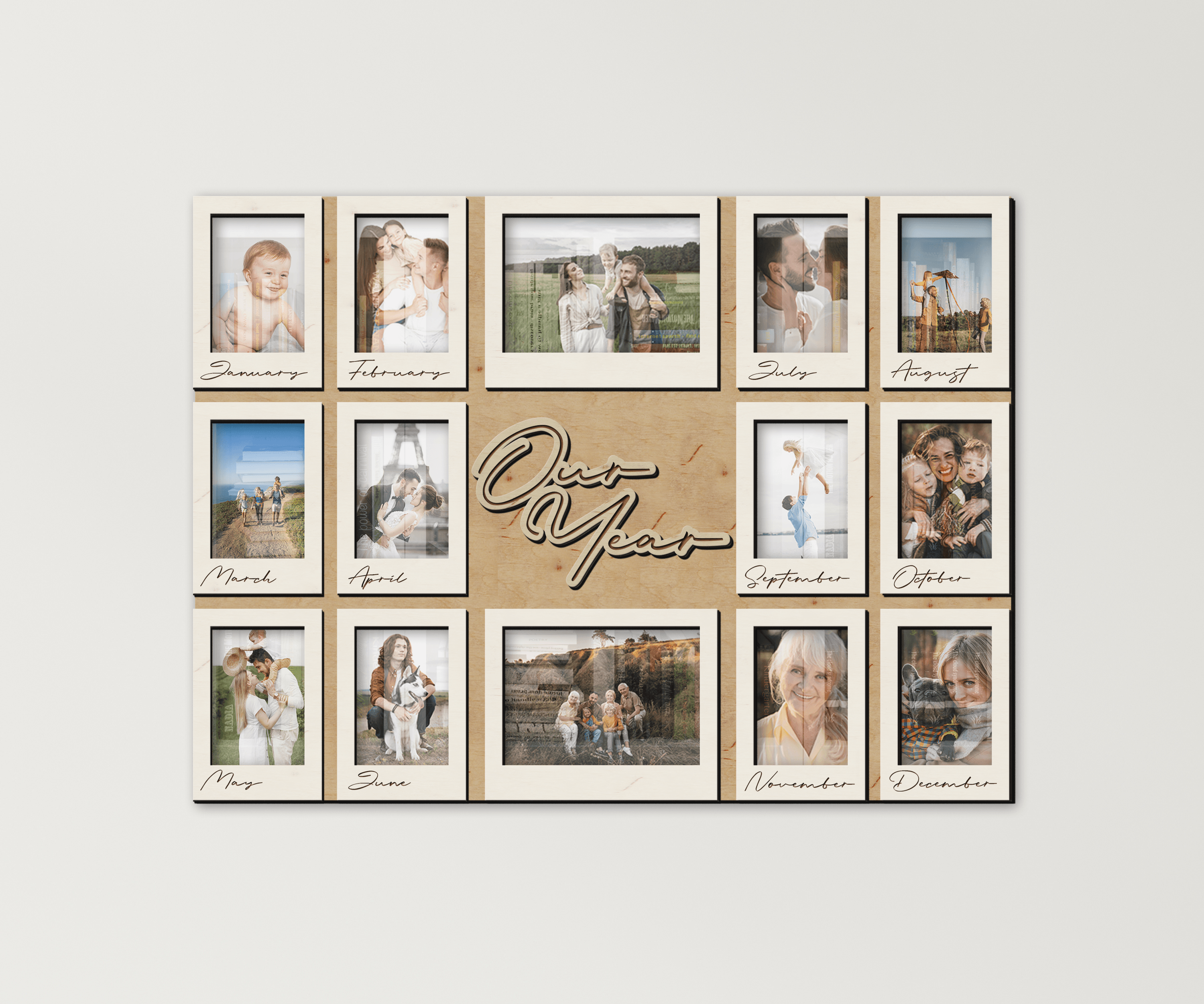 Unique 2025 New Year Photo calendar Personalized family picture keepsake Wall art decor Family photography Custom wall calendar Family gift - The Frame Depot