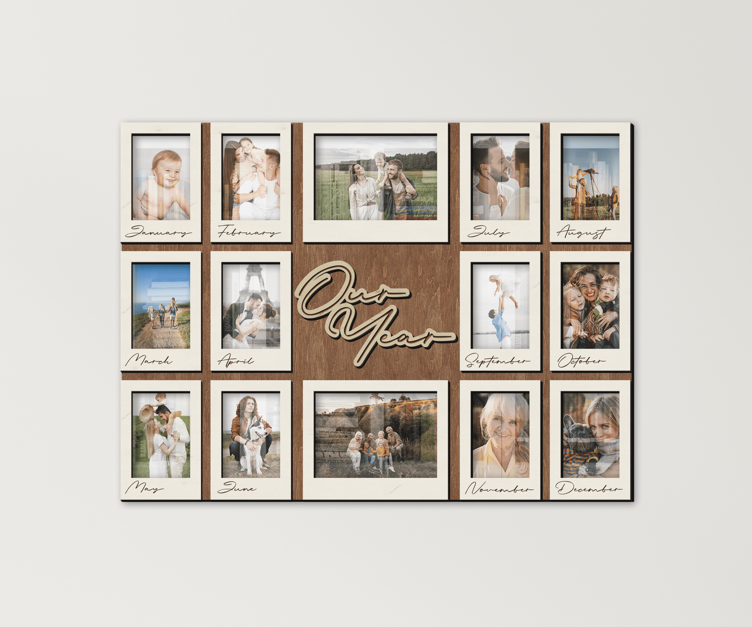 Unique 2025 New Year Photo calendar Personalized family picture keepsake Wall art decor Family photography Custom wall calendar Family gift - The Frame Depot