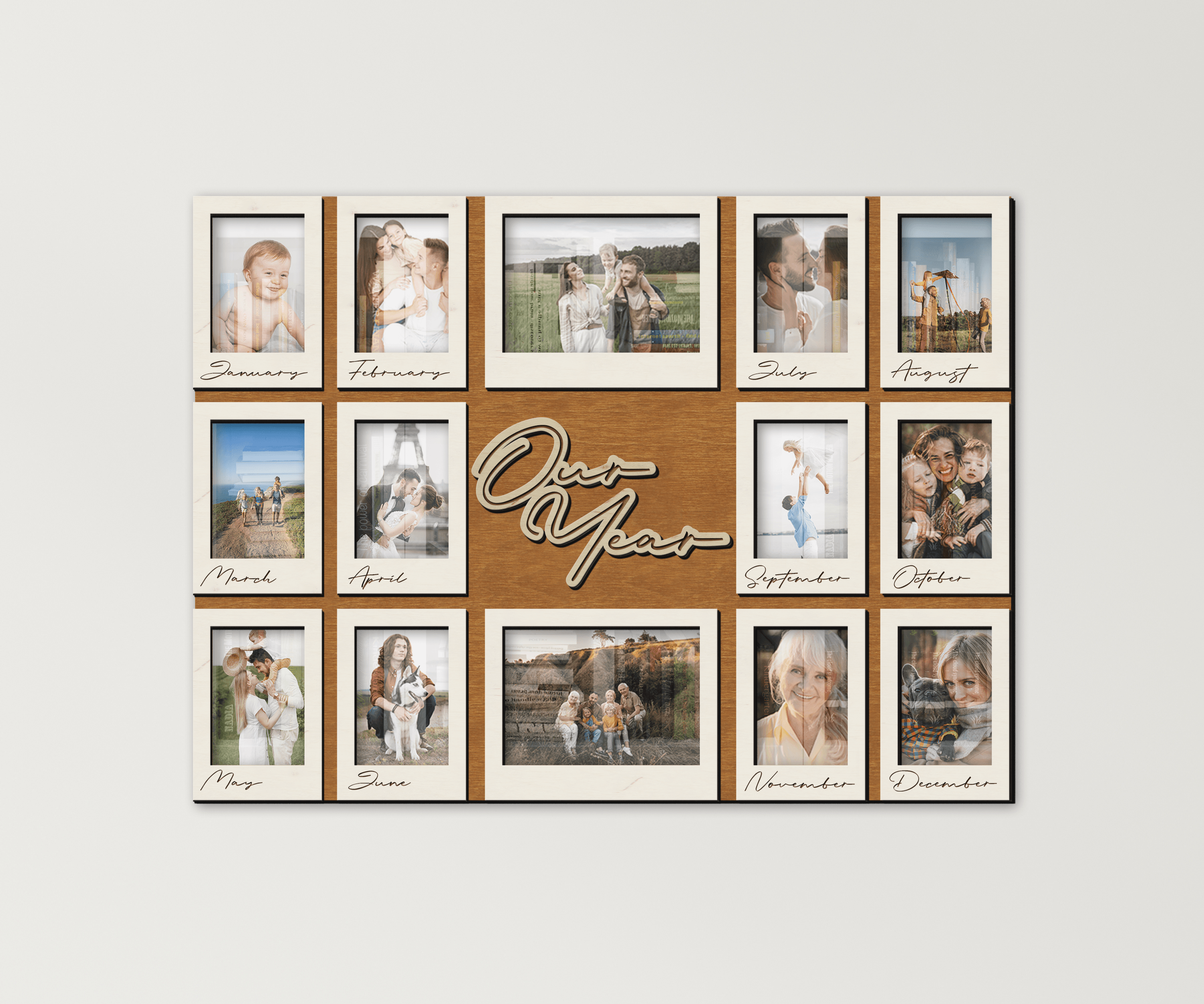 Unique 2025 New Year Photo calendar Personalized family picture keepsake Wall art decor Family photography Custom wall calendar Family gift - The Frame Depot