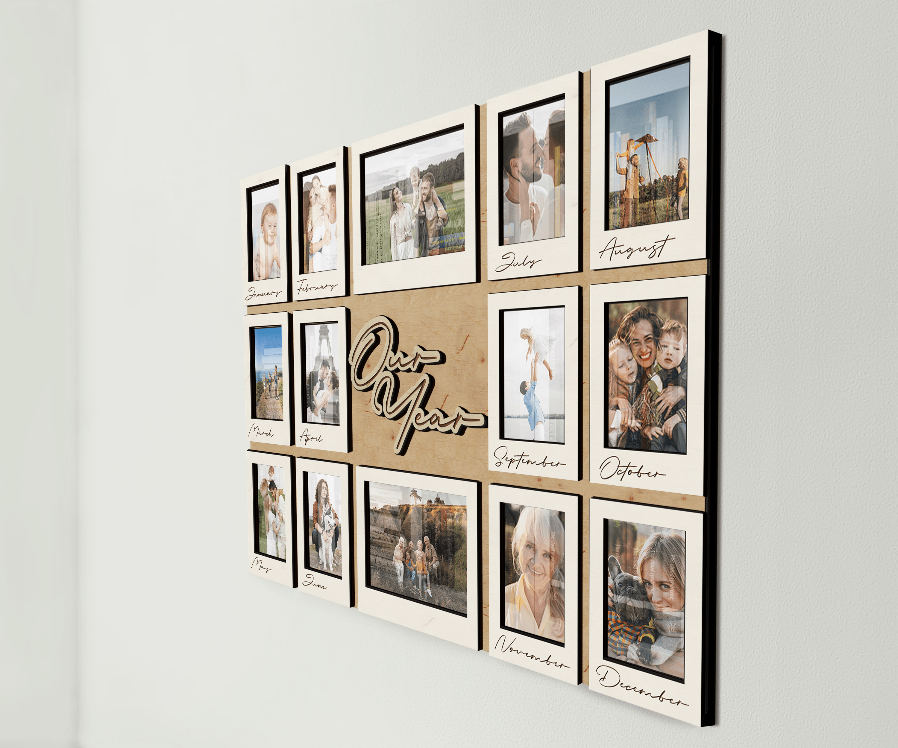 Unique 2025 New Year Photo calendar Personalized family picture keepsake Wall art decor Family photography Custom wall calendar Family gift - The Frame Depot