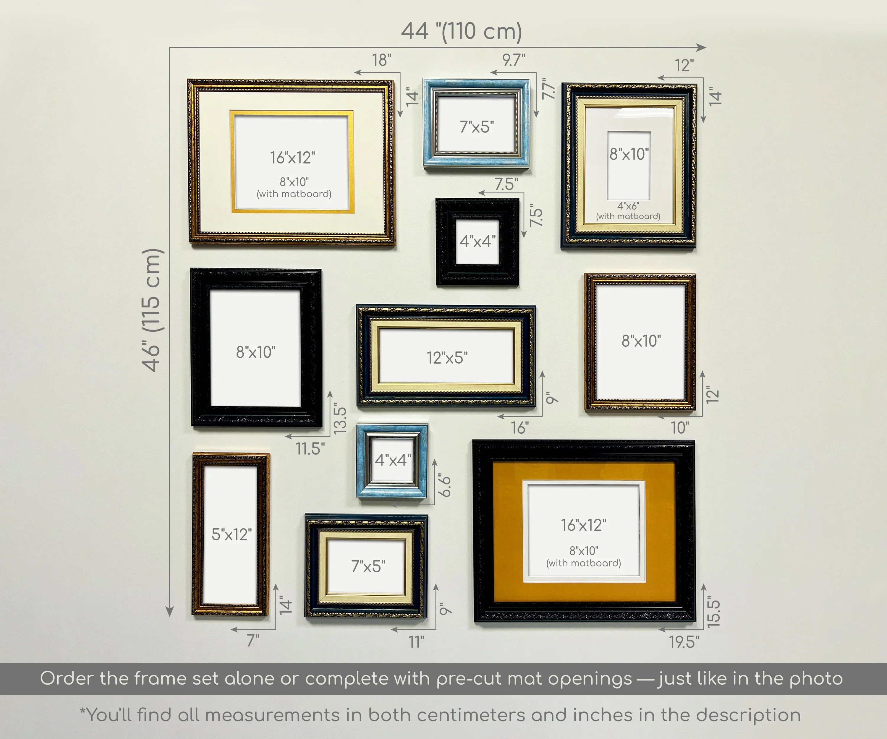 Dark & Gold Ornate Gallery Wall Frames Set