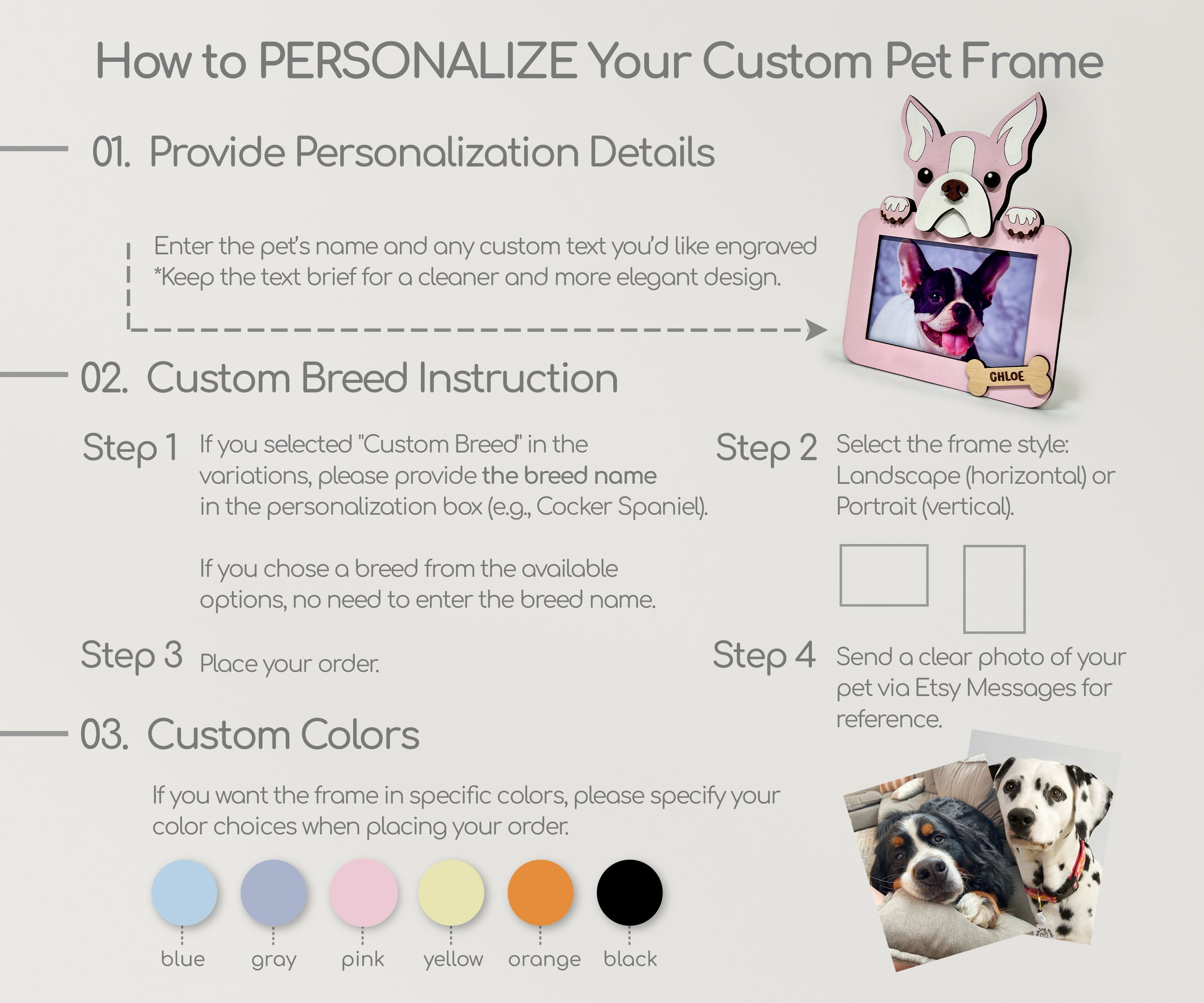 Personalisiertes Hunde-Erinnerungsgeschenk | Individueller Haustier-Fotorahmen