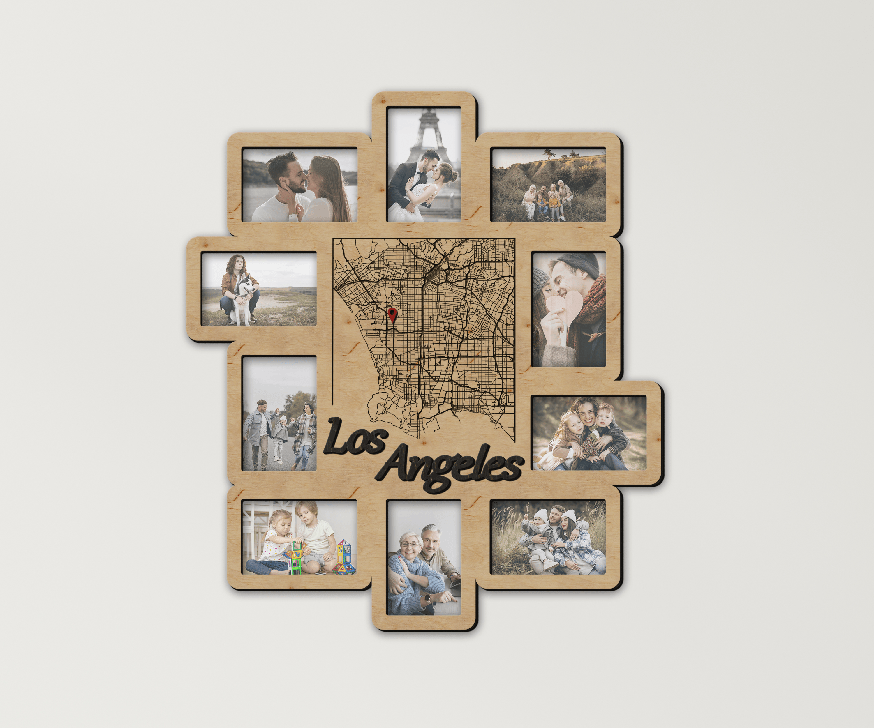 Personalized picture frame collage with Custom city map Unique bilderrahmen collage Custom office decor Wall hangings LA city map wall art