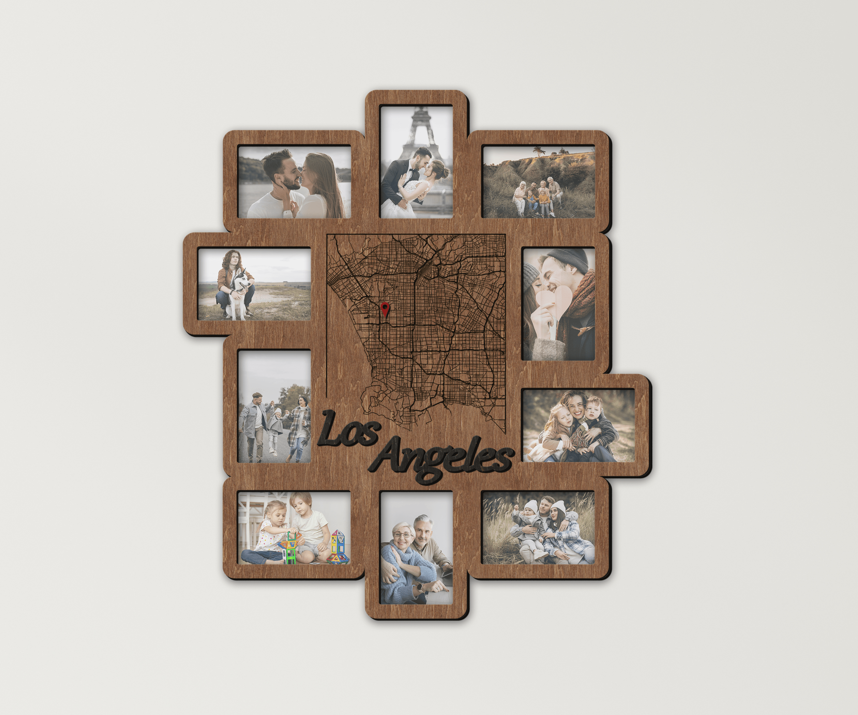 Personalized picture frame collage with Custom city map Unique bilderrahmen collage Custom office decor Wall hangings LA city map wall art