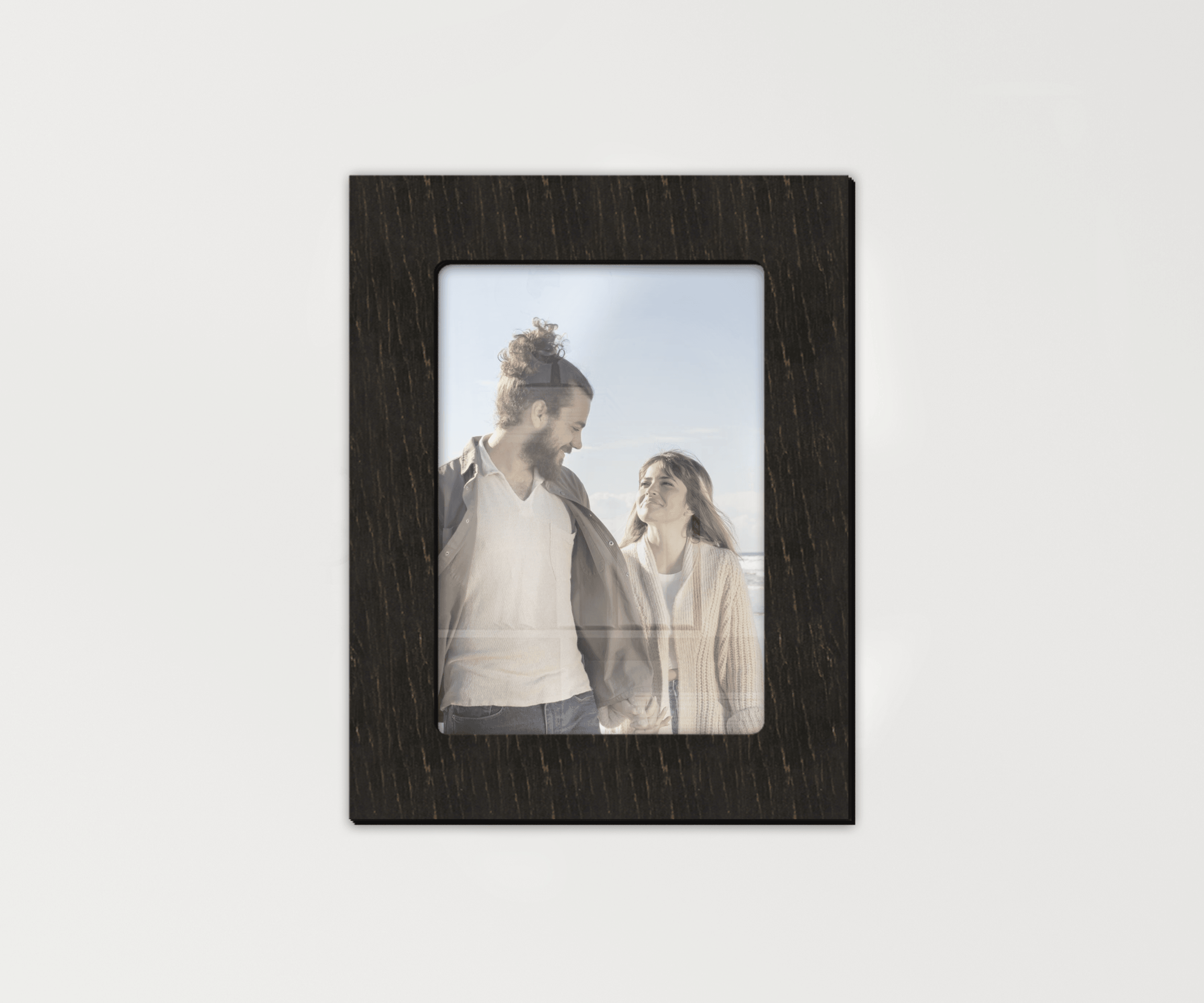 Custom photo frame with square edges Wooden picture frames Housewarming gifts Wall decor home Unique rustic living room decor New home gift