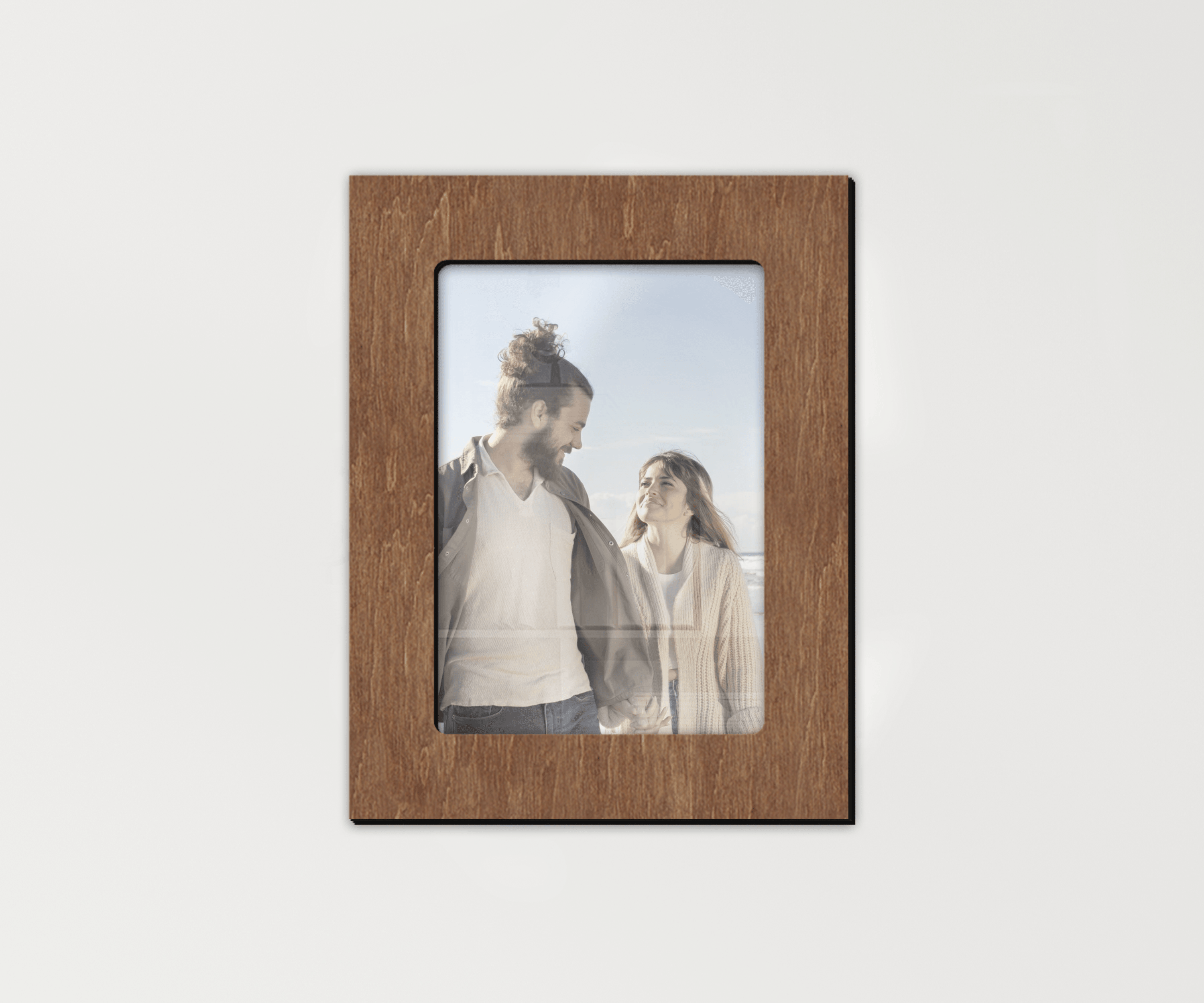 Custom photo frame with square edges Wooden picture frames Housewarming gifts Wall decor home Unique rustic living room decor New home gift