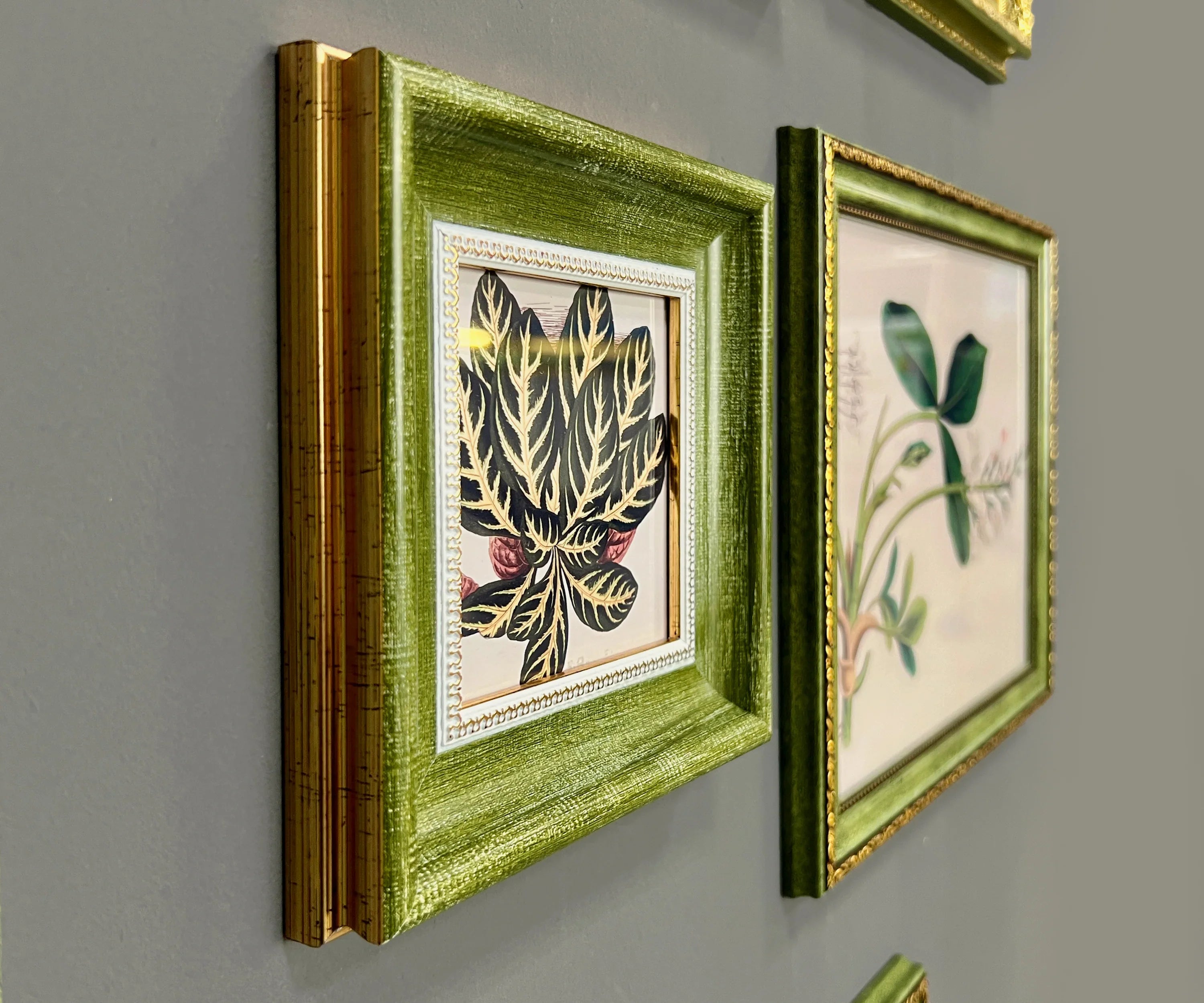 Green & Gold Vintage Gallery Wall Frames Set