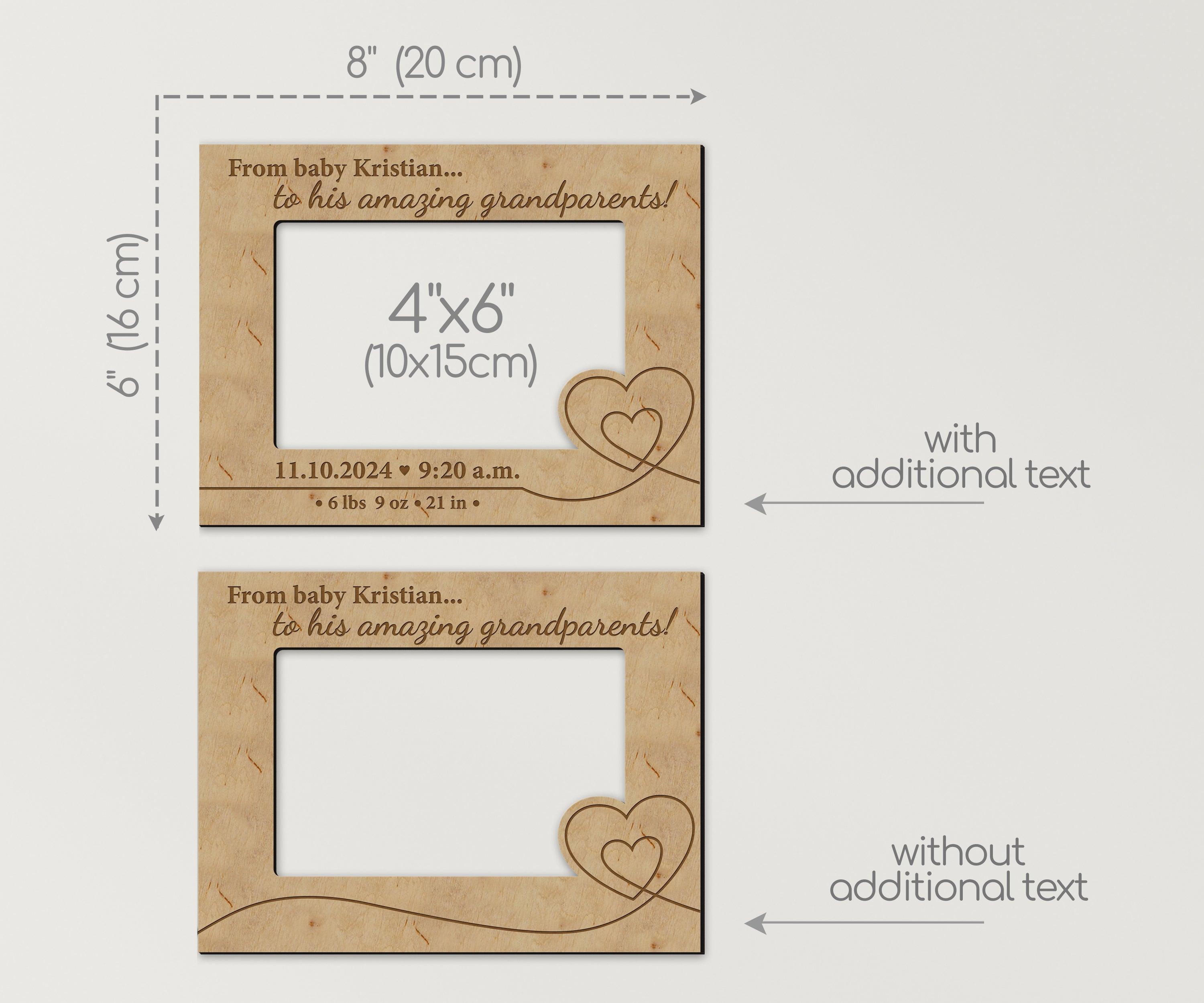 Personalized engraved birth stats Photo frame Gift for New grandparents Newborn frame Pregnancy & Baby reveals Custom grandma grandpa gifts