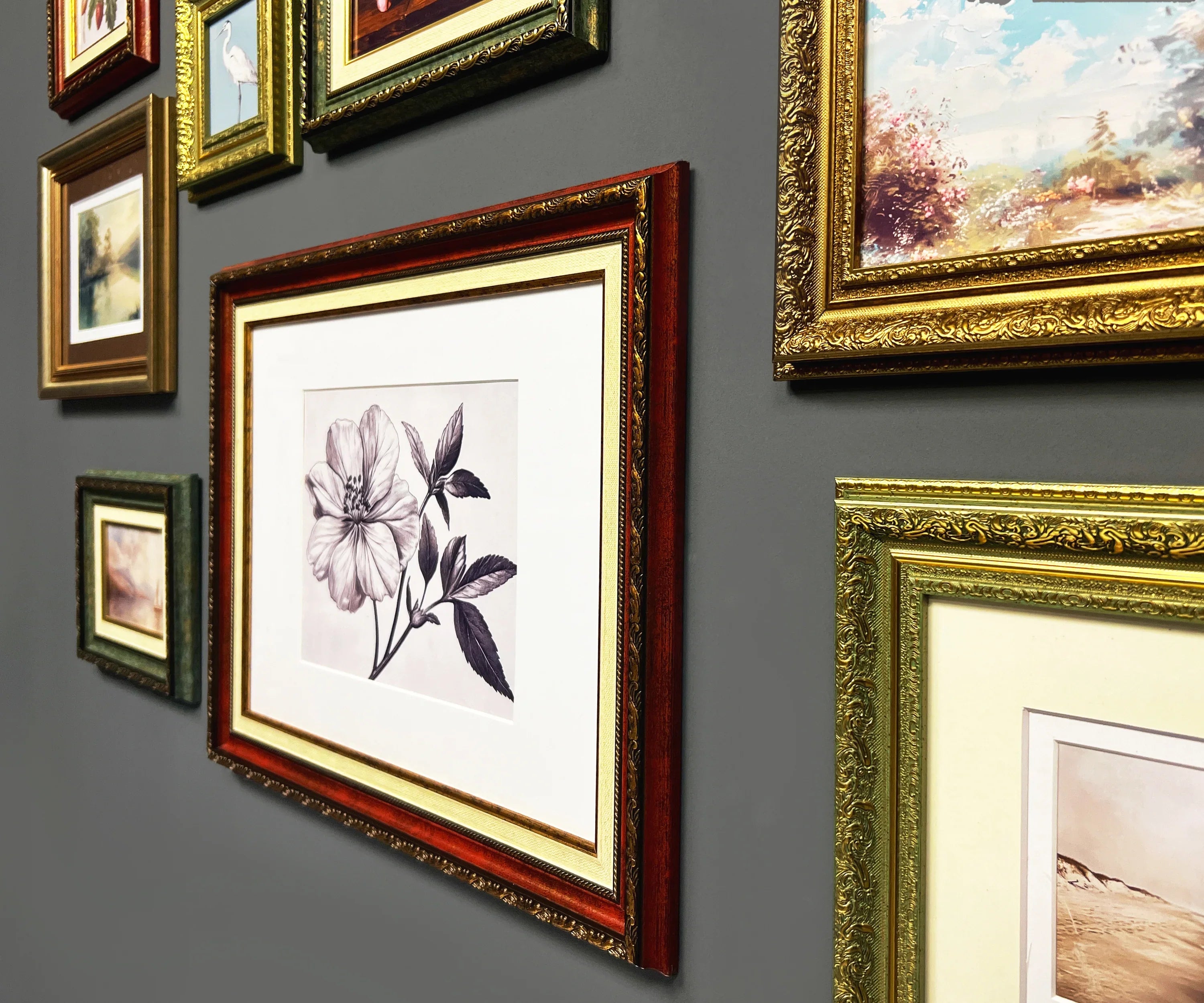 Green & Red Ornate Gallery Wall Frames Set