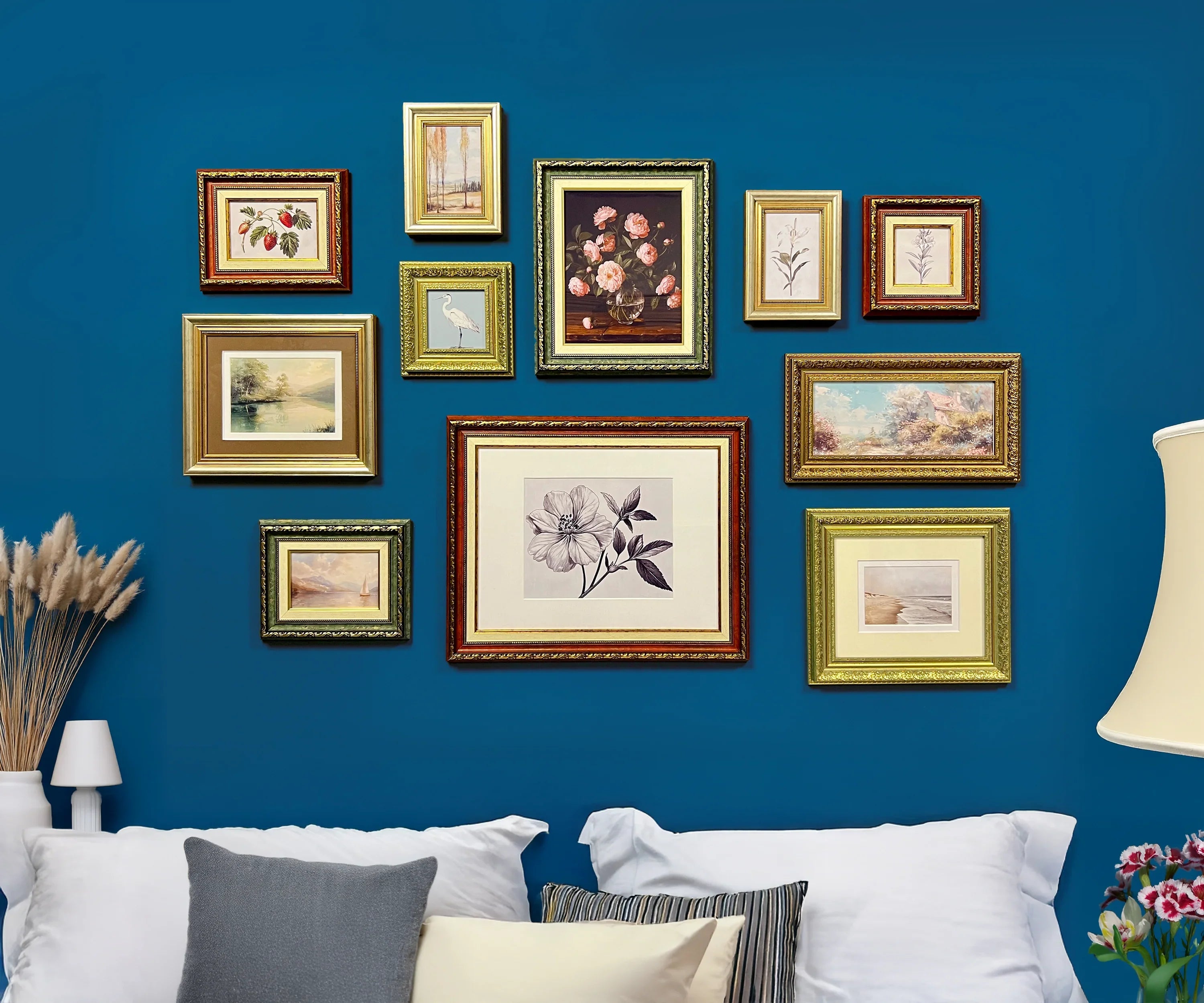 Green & Red Ornate Gallery Wall Frames Set