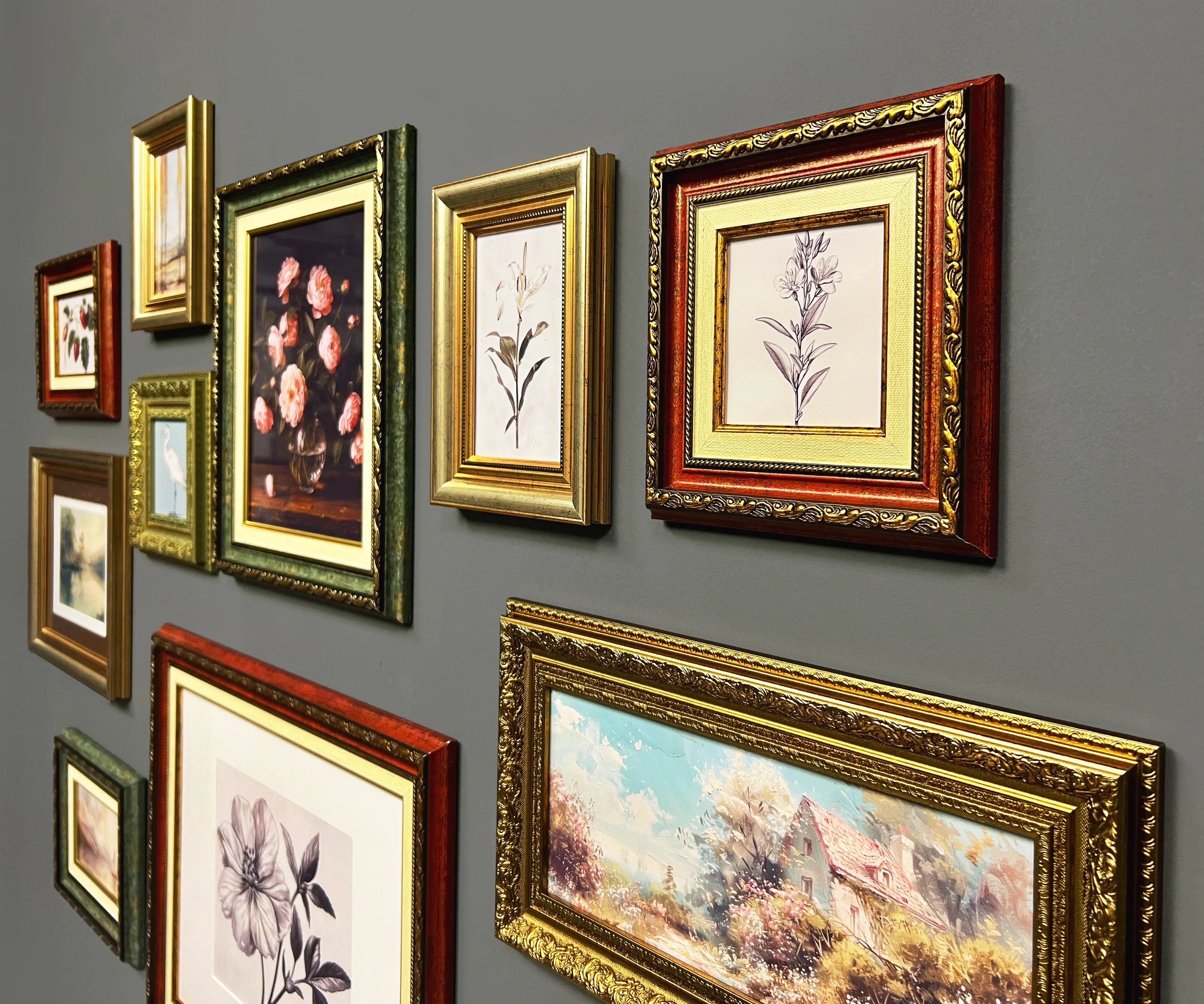 Green & Red Ornate Gallery Wall Frames Set
