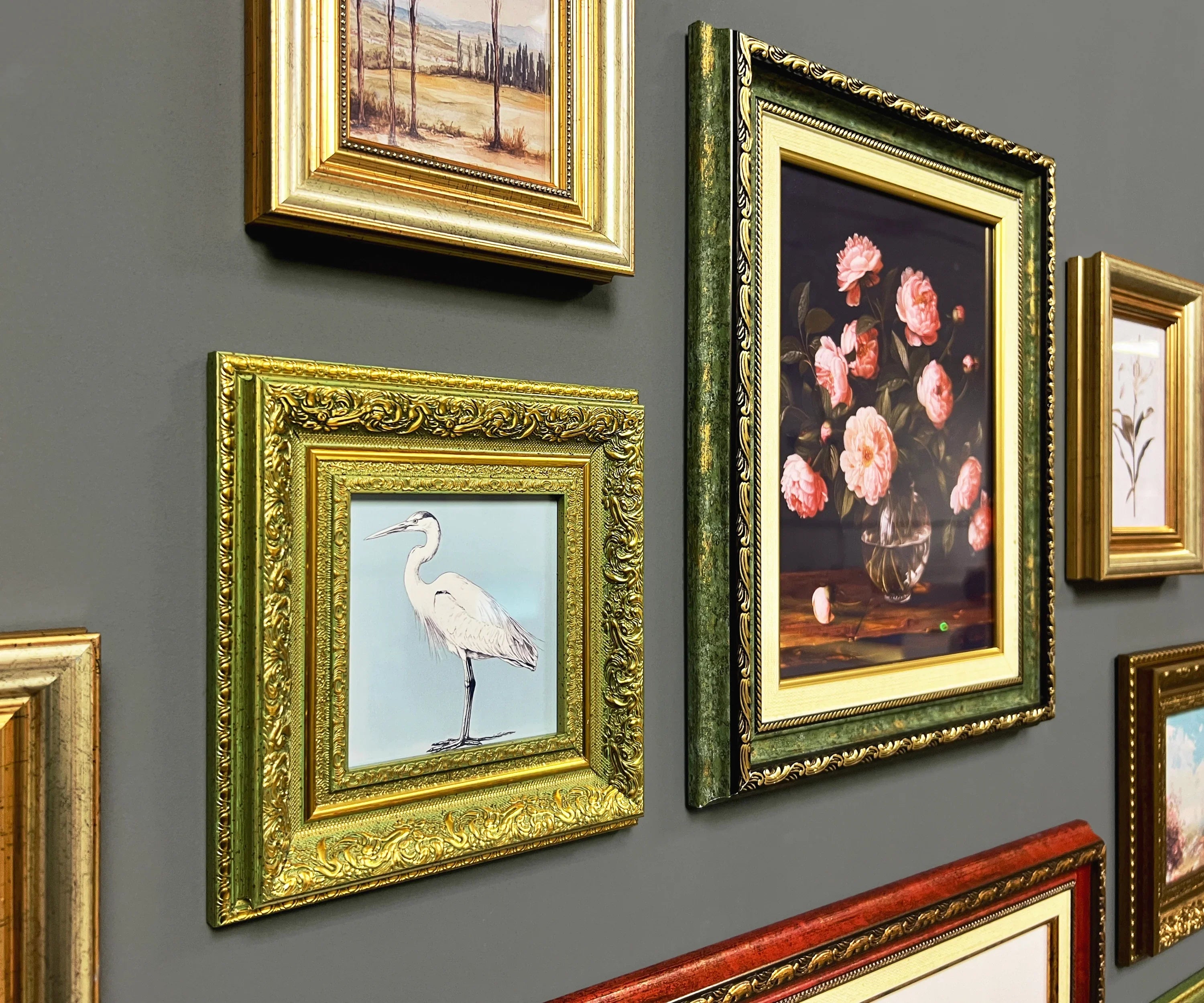 Green & Red Ornate Gallery Wall Frames Set