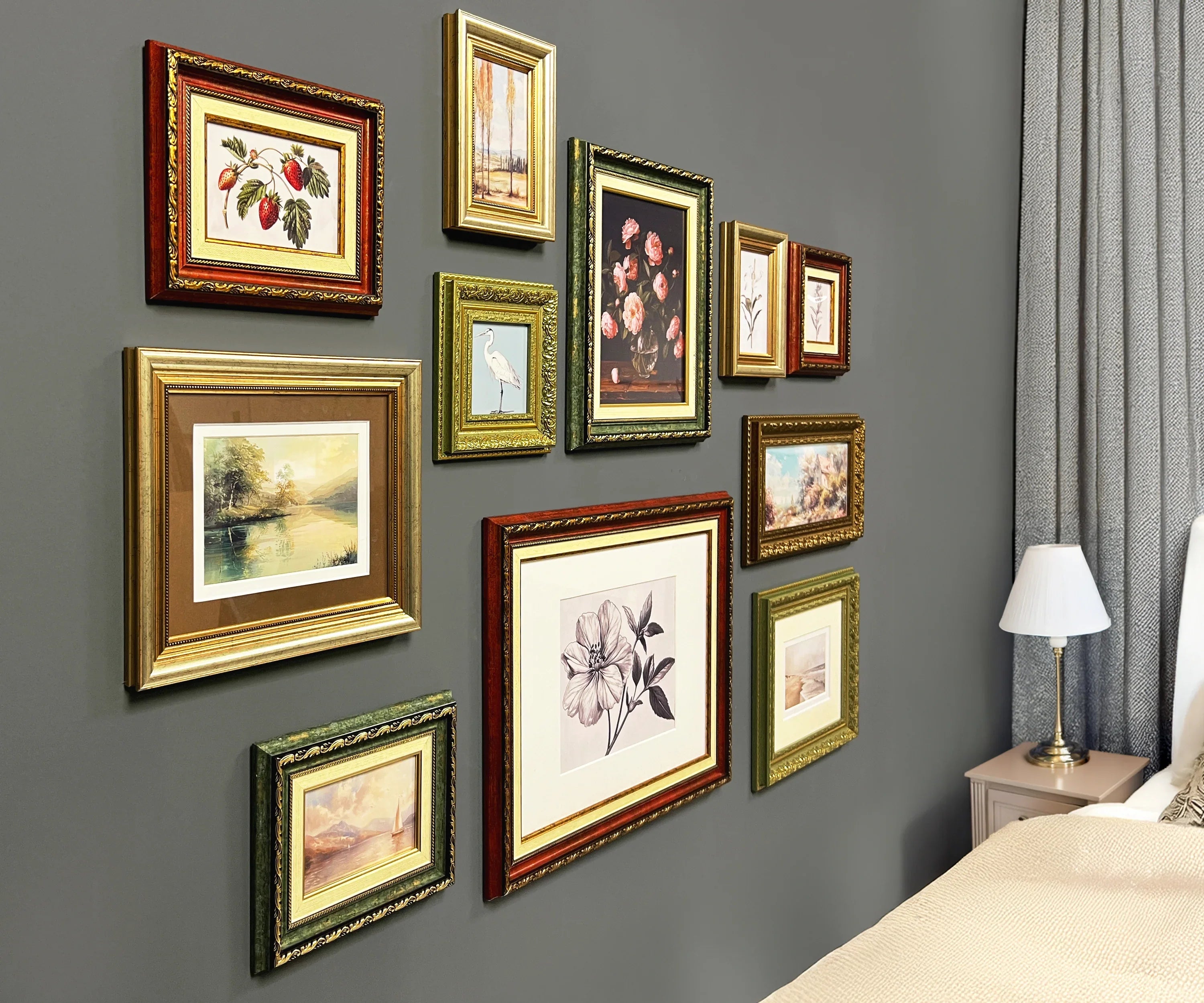 Green & Red Ornate Gallery Wall Frames Set