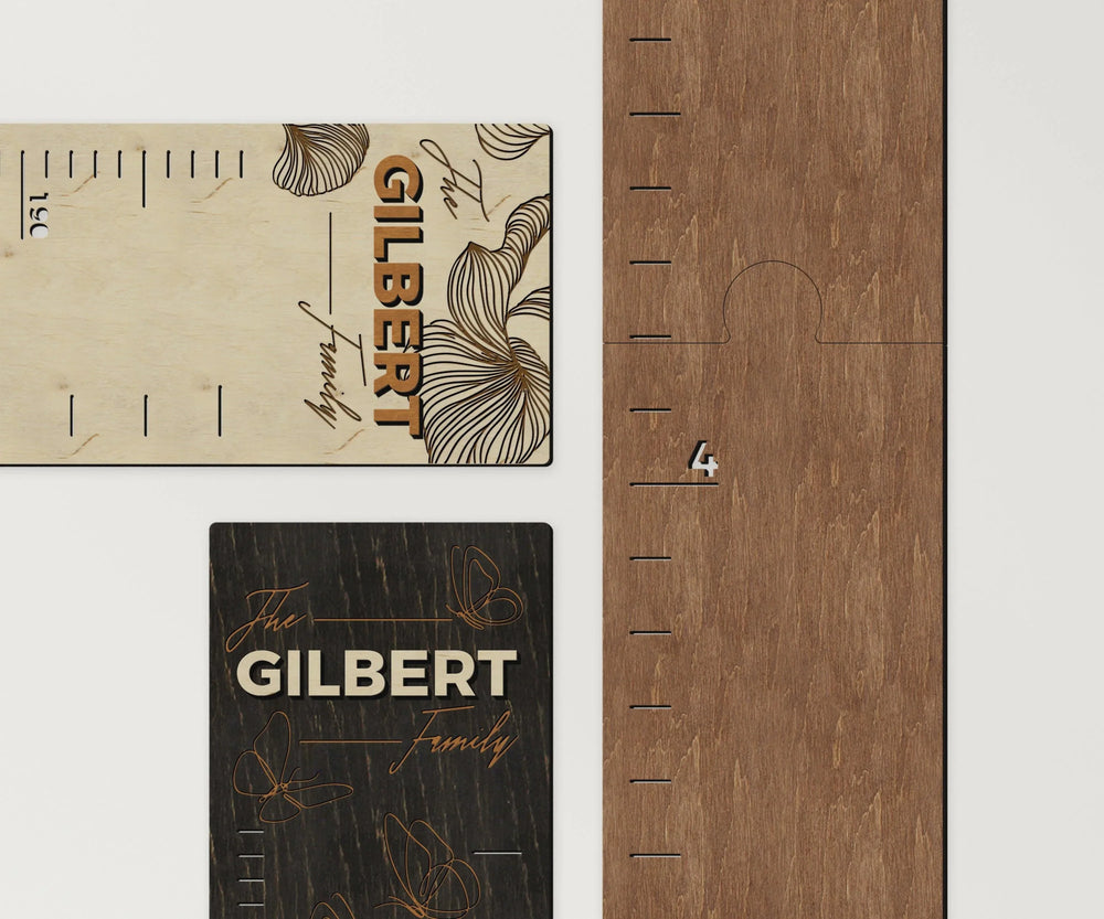 Personalized wooden kids growth ruler | Custom engraved height chart