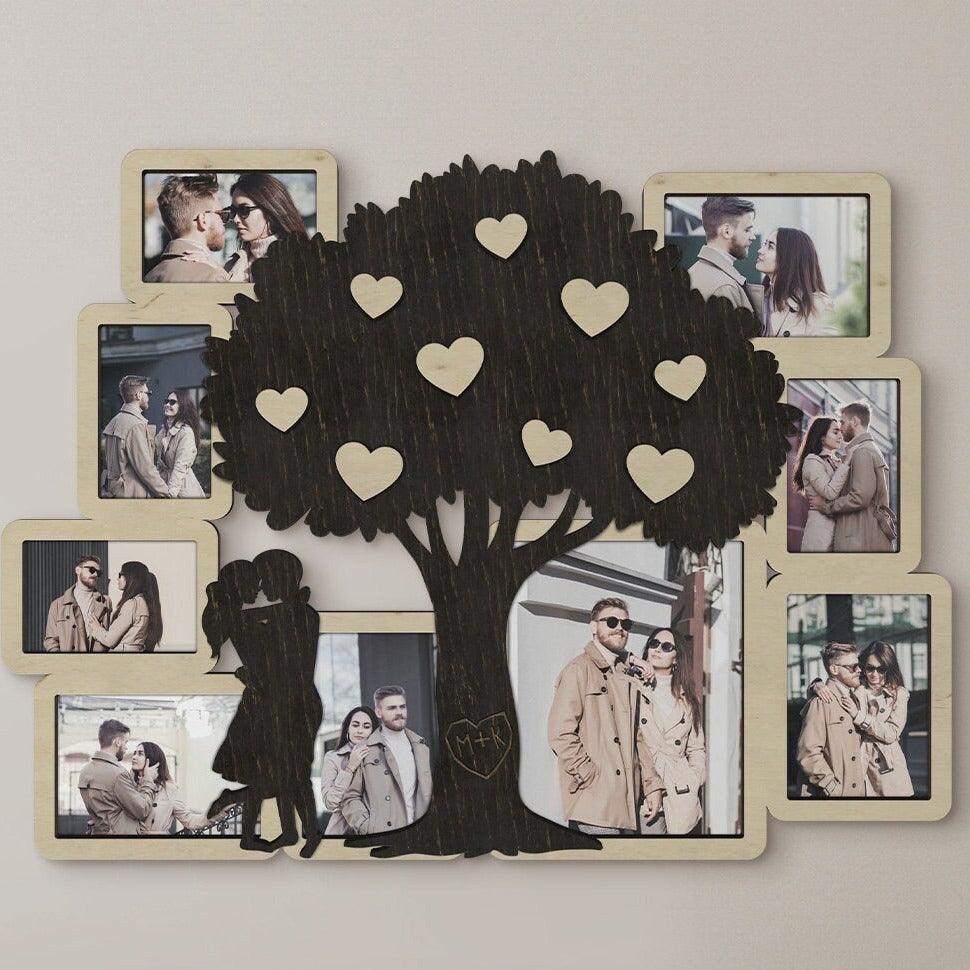 Personalized Love Tree | Picture Frame Collage | Couples Initials - The Frame Depot