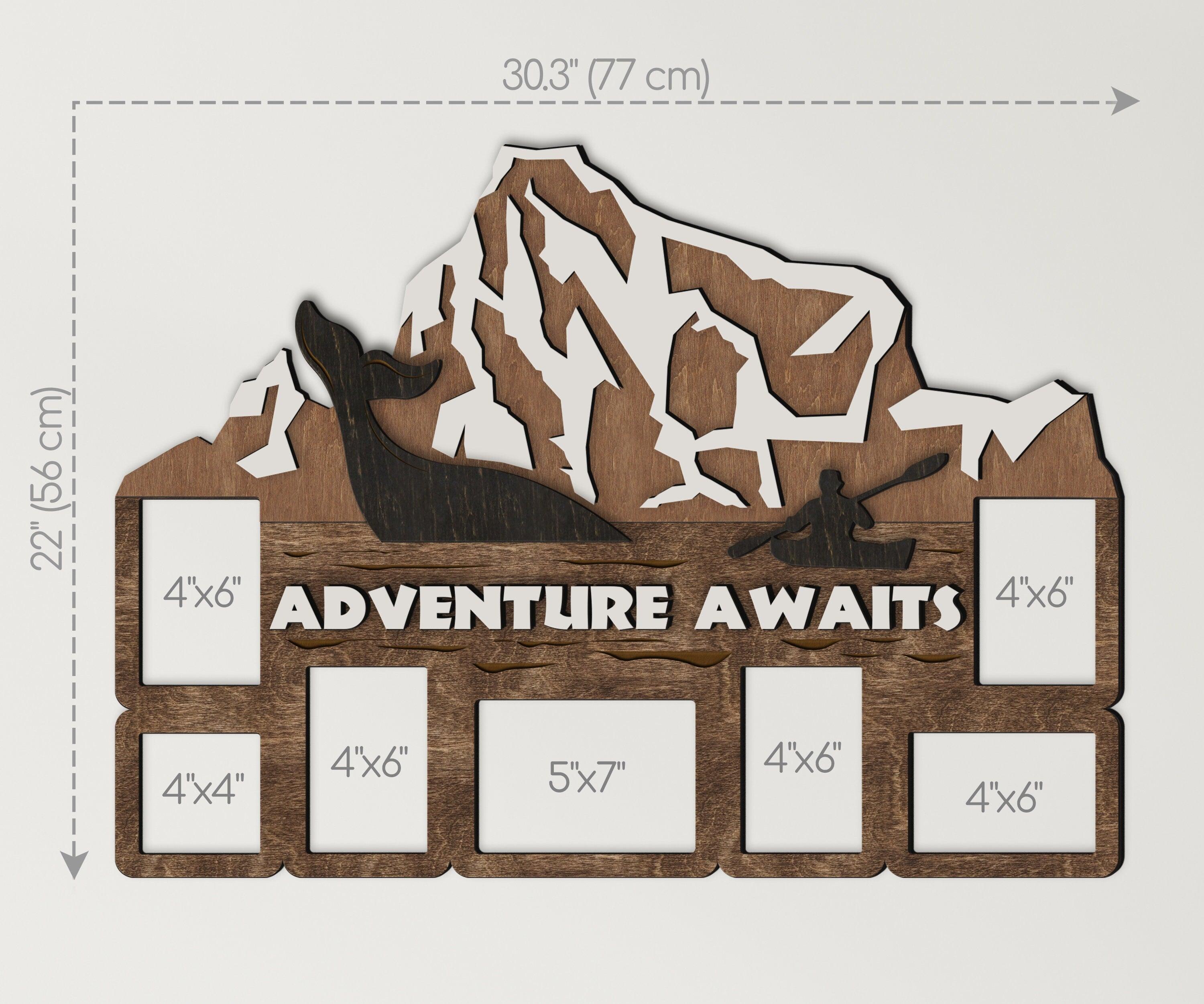 Custom Adventure Awaits Sign | Personalized Iceberg Picture frame collage - The Frame Depot