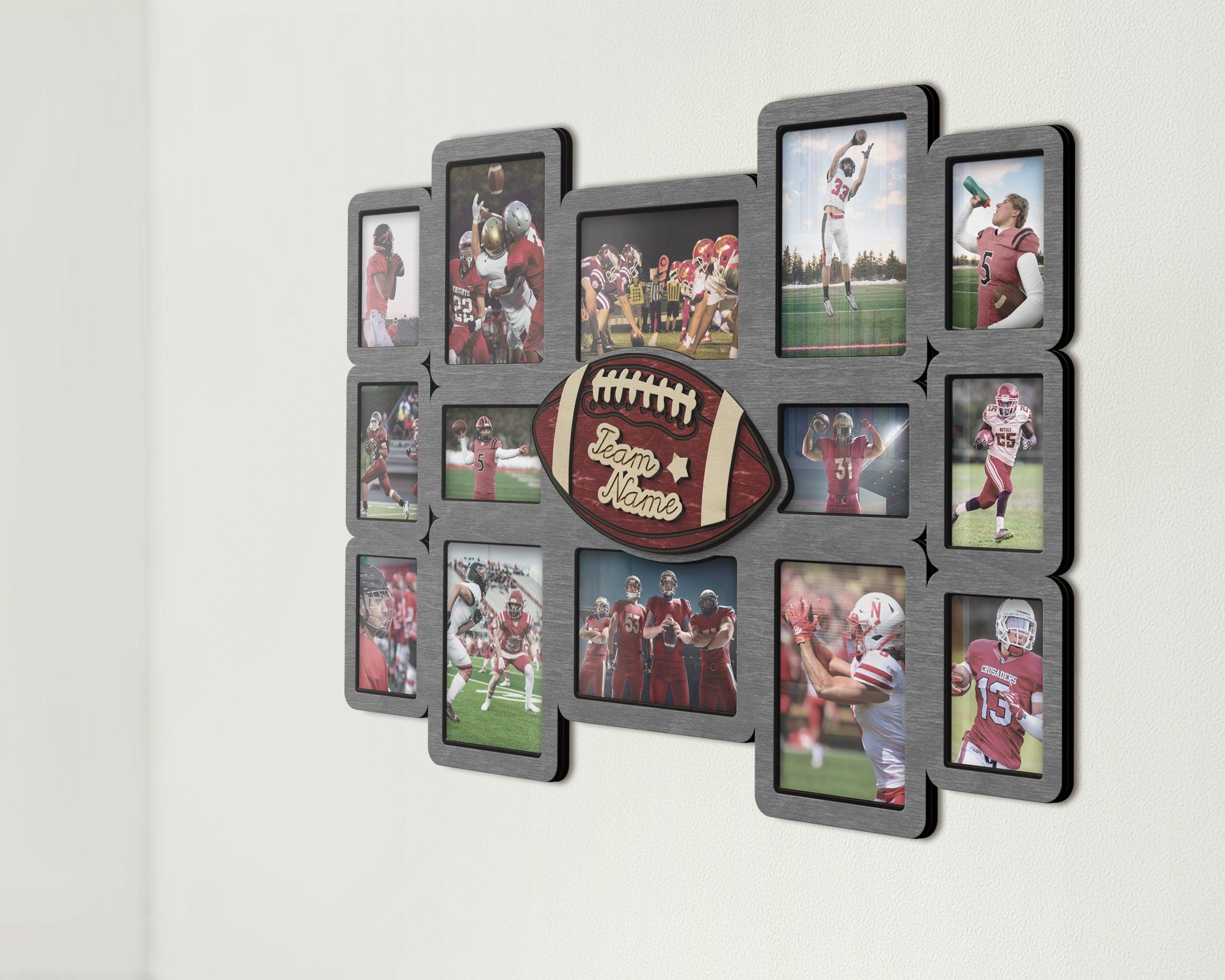 Personalized American football picture frame collage for Father's Day gift Custom present from son to sports dad Football decor gift for dad