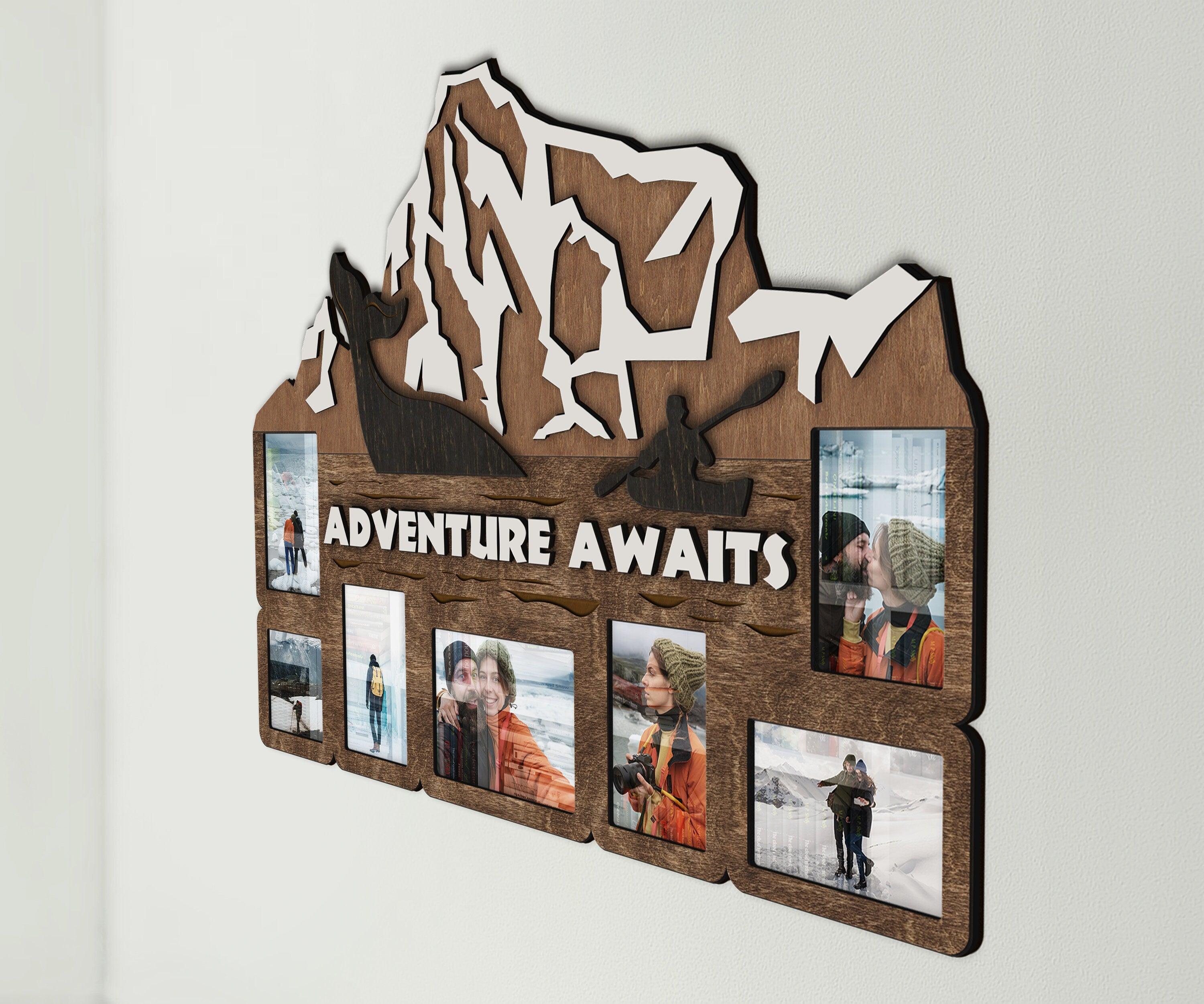 Custom Adventure Awaits Sign | Personalized Iceberg Picture frame collage - The Frame Depot