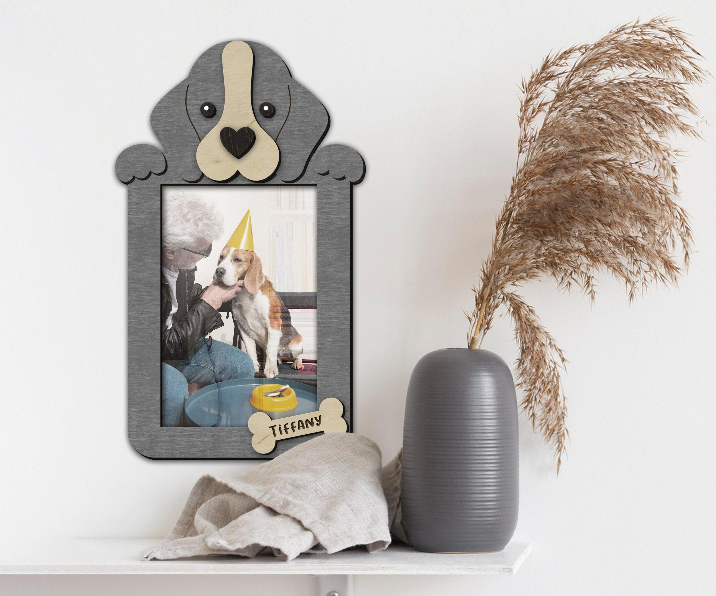 Custom Beagle photo frame Unique gift for Pet lovers Personalized home decor for dog mom and dad Pet themed decor for living room, kids room