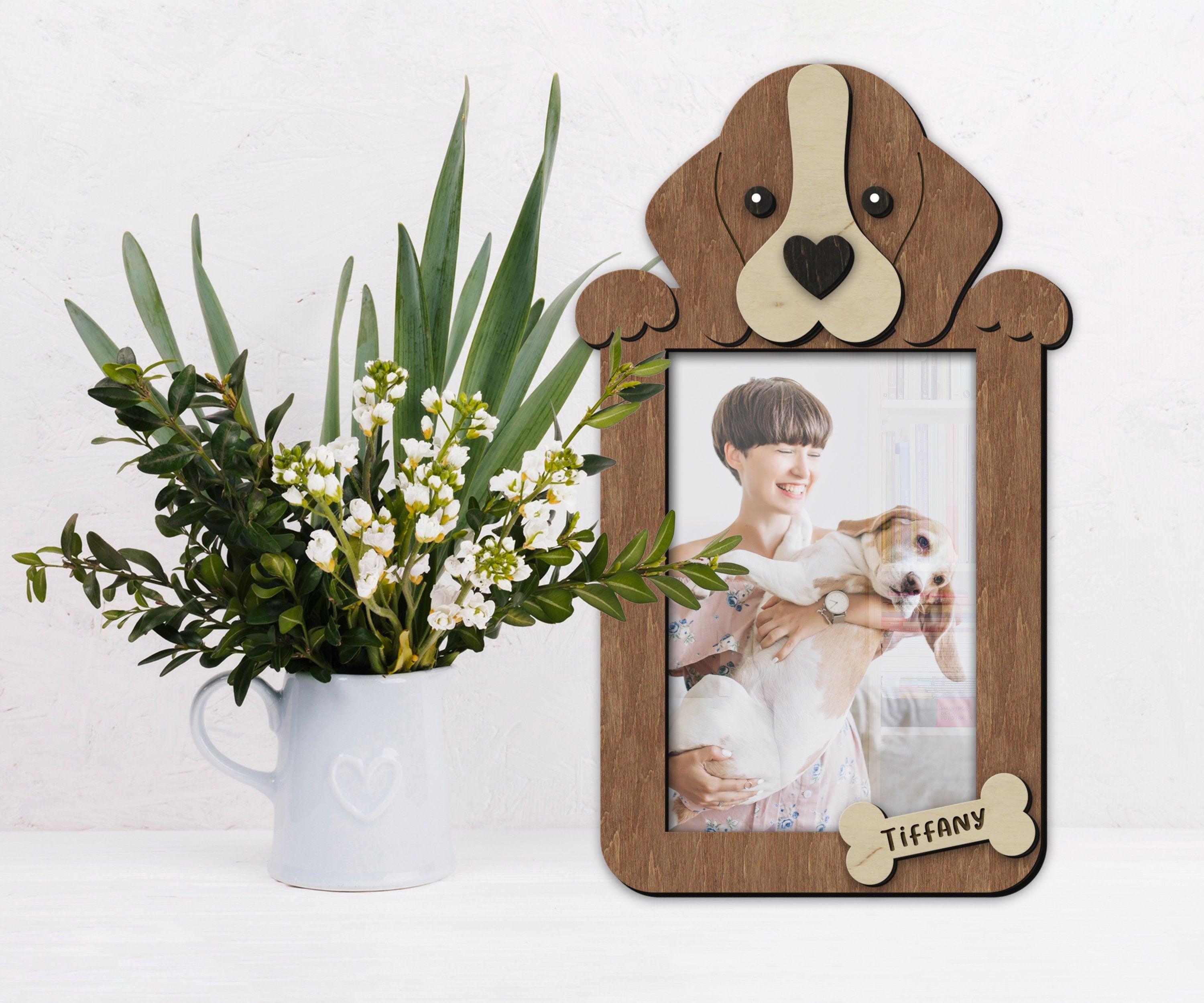 Custom Beagle photo frame Unique gift for Pet lovers Personalized home decor for dog mom and dad Pet themed decor for living room, kids room