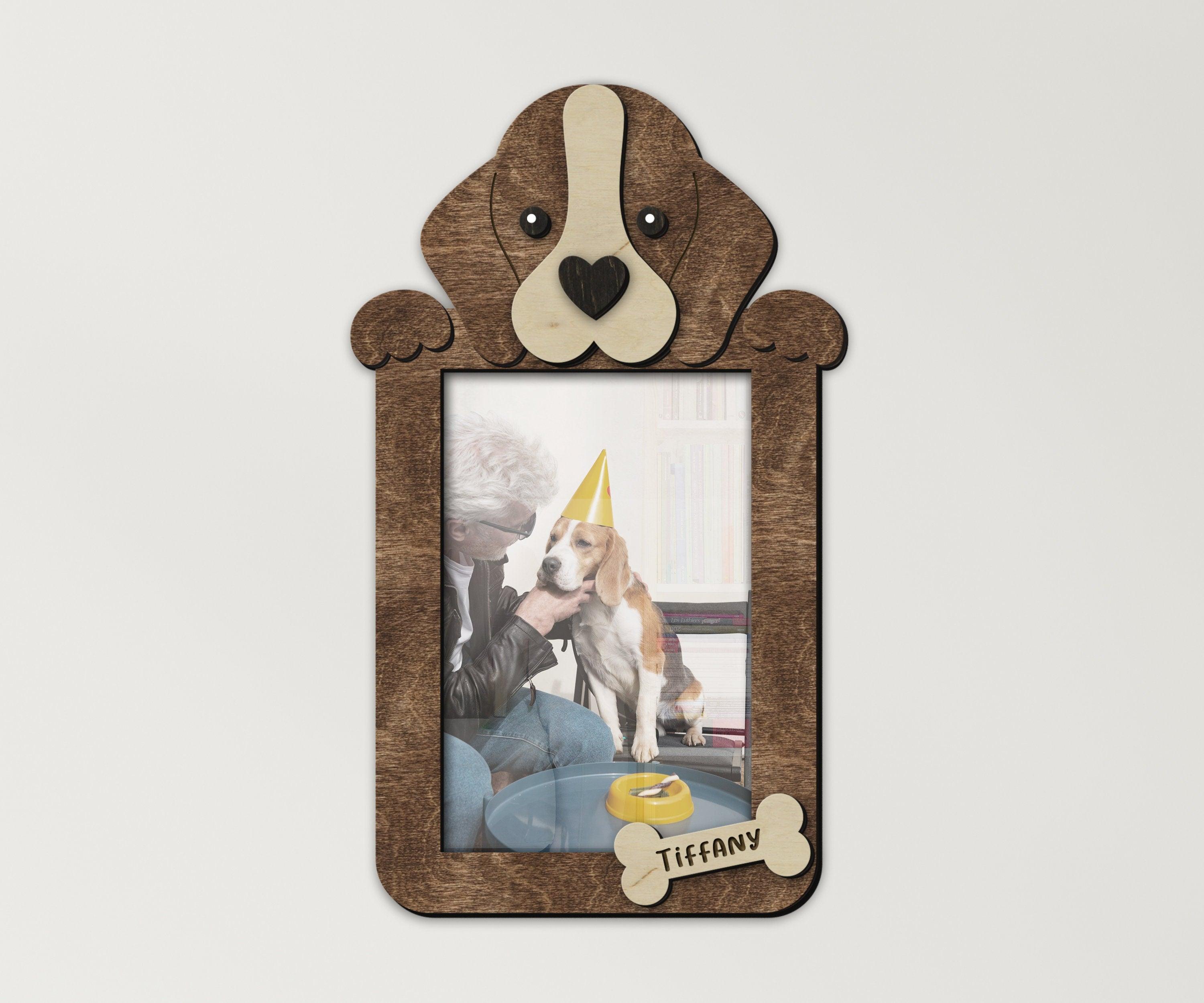 Personalized home decor for dog mom and dad Custom Beagle photo frame Unique gift for Pet lovers Pet themed decor for living room, kids room - The Frame Depot