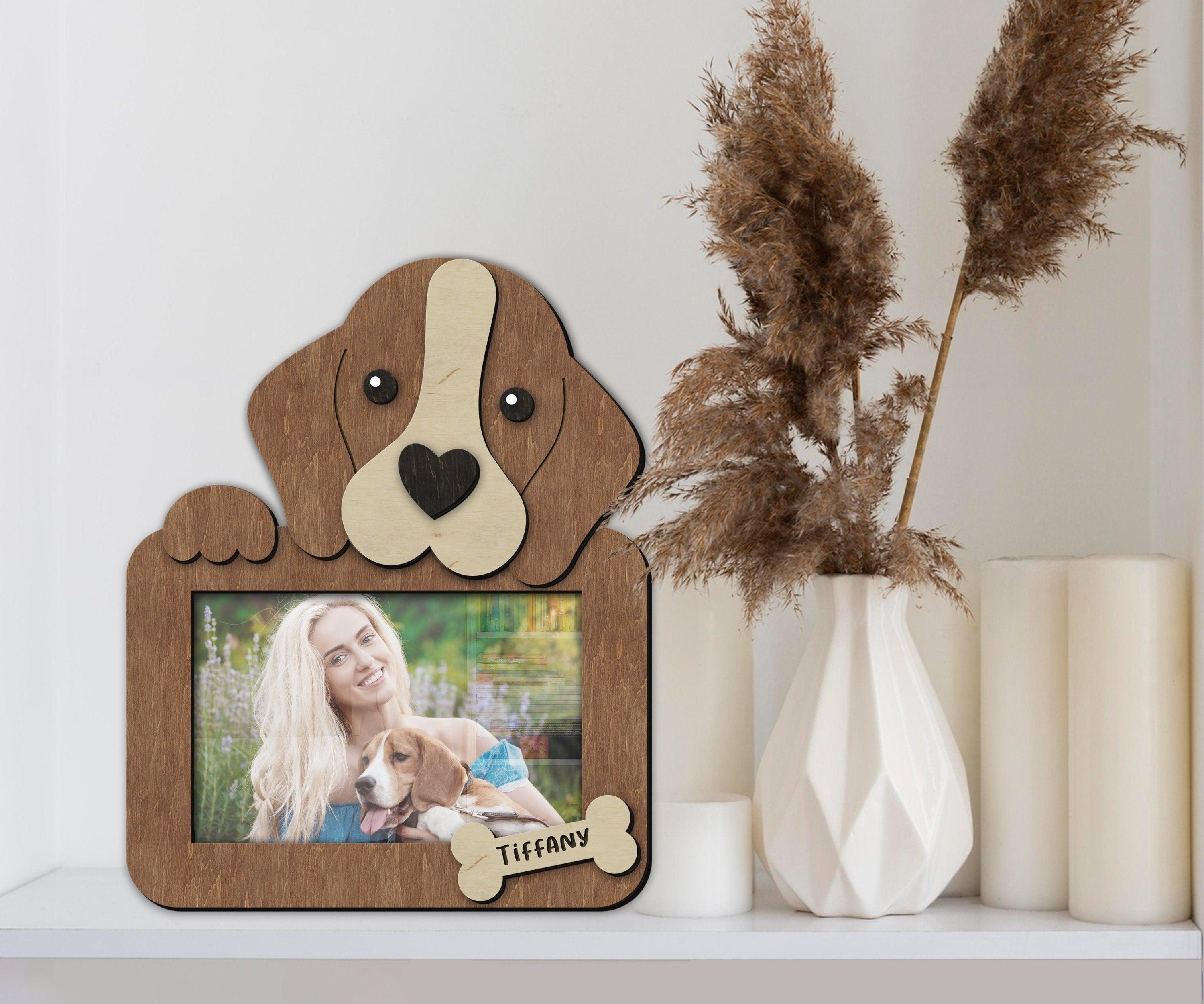 Custom Beagle photo frame Unique gift for Pet lovers Personalized home decor for dog mom and dad Pet themed decor for living room, kids room