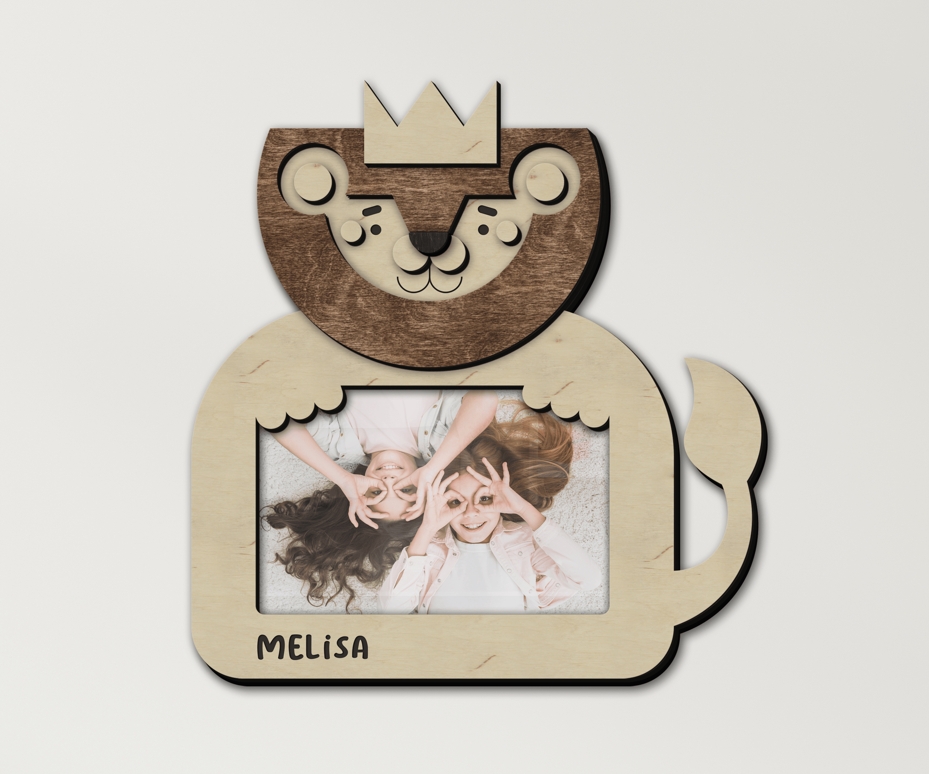 Engraved lion frame Mothers day gift Personalized mom to be gifts Wooden wall art Custom color nursery decor Baby name sign Small 4x6 photo