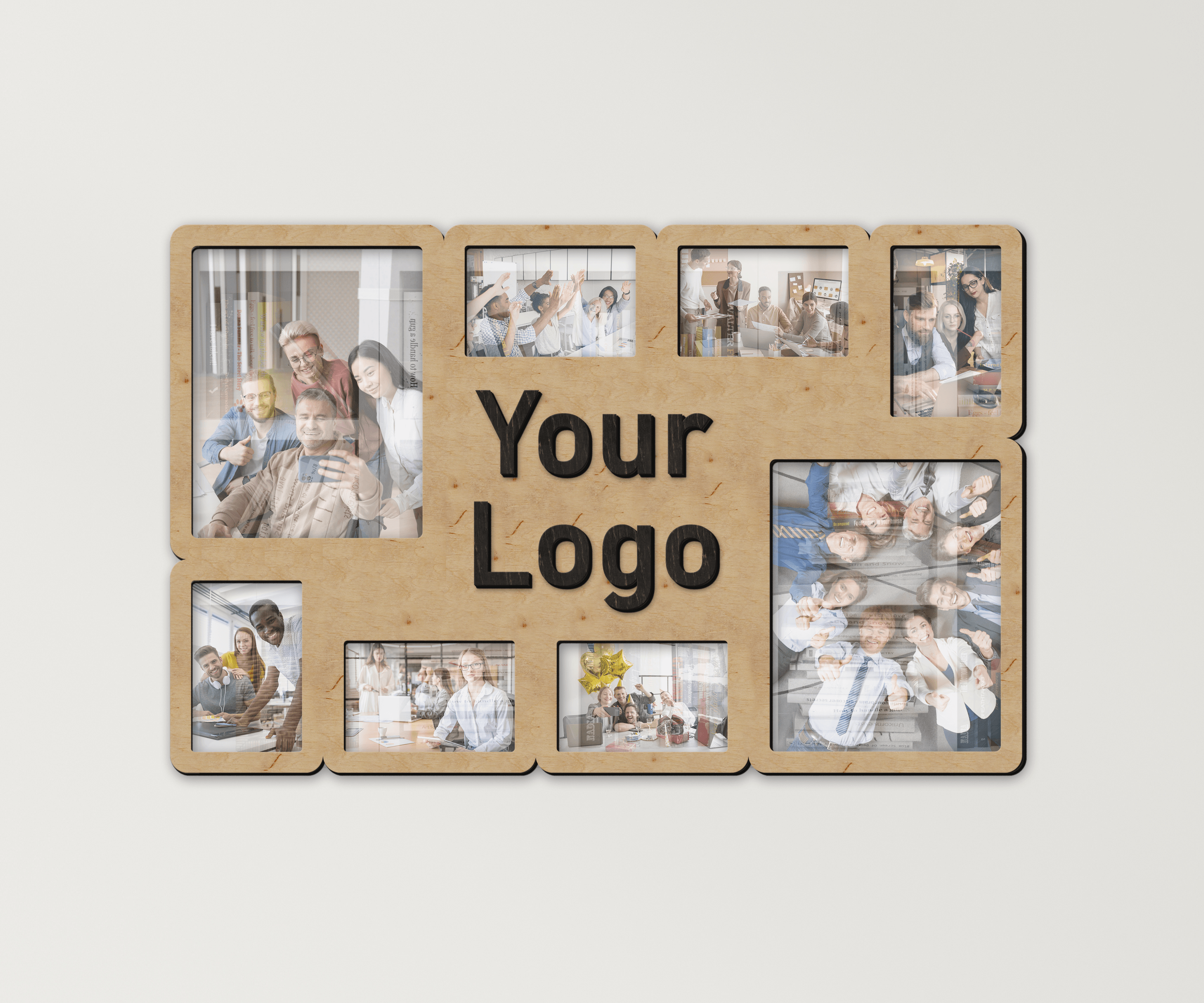 Custom photo frame for business logo Personalized office wall decor Corporate gifts for men Bespoke logo picture frames collage Boss gift