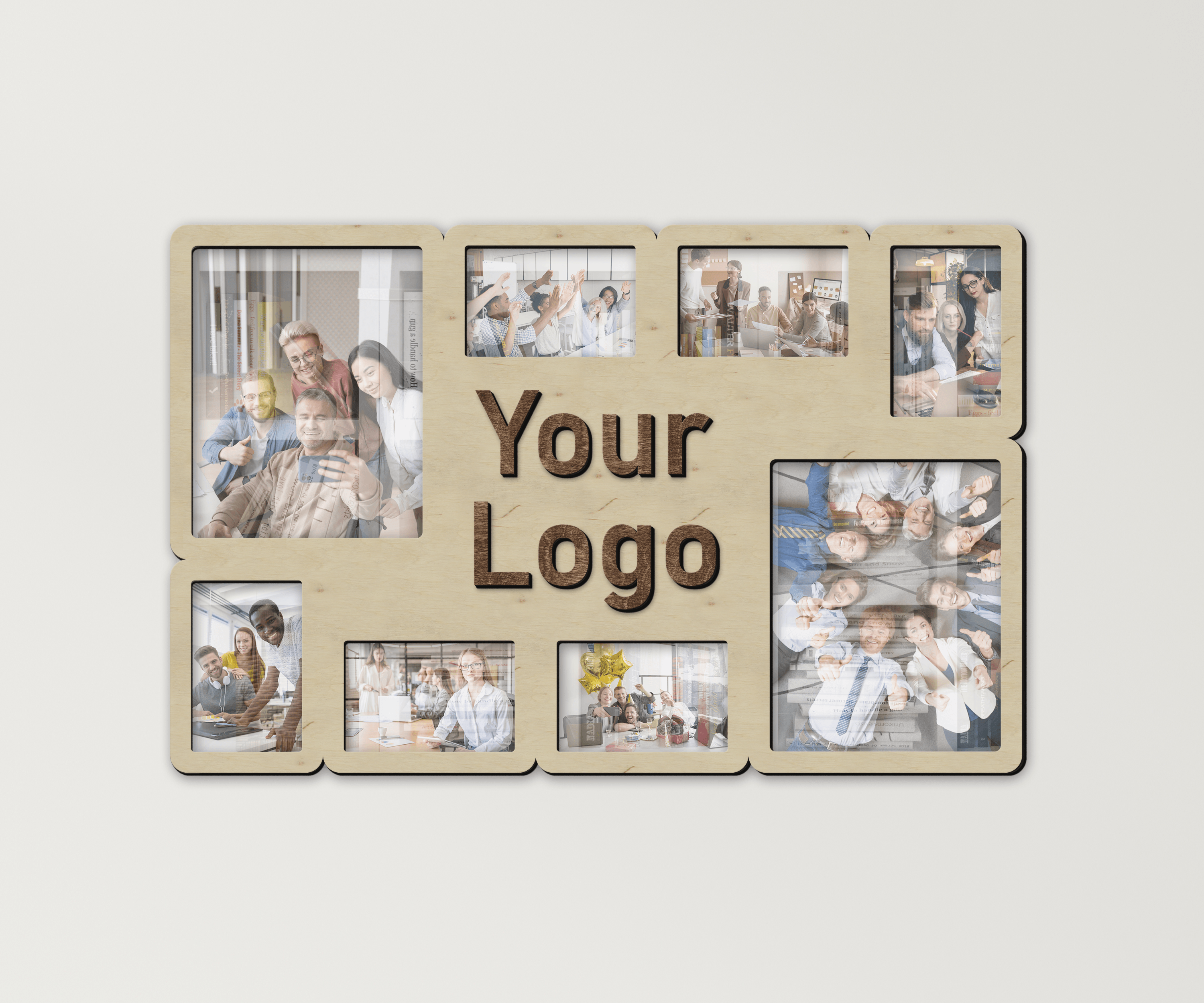 Custom photo frame for business logo Personalized office wall decor Corporate gifts for men Bespoke logo picture frames collage Boss gift