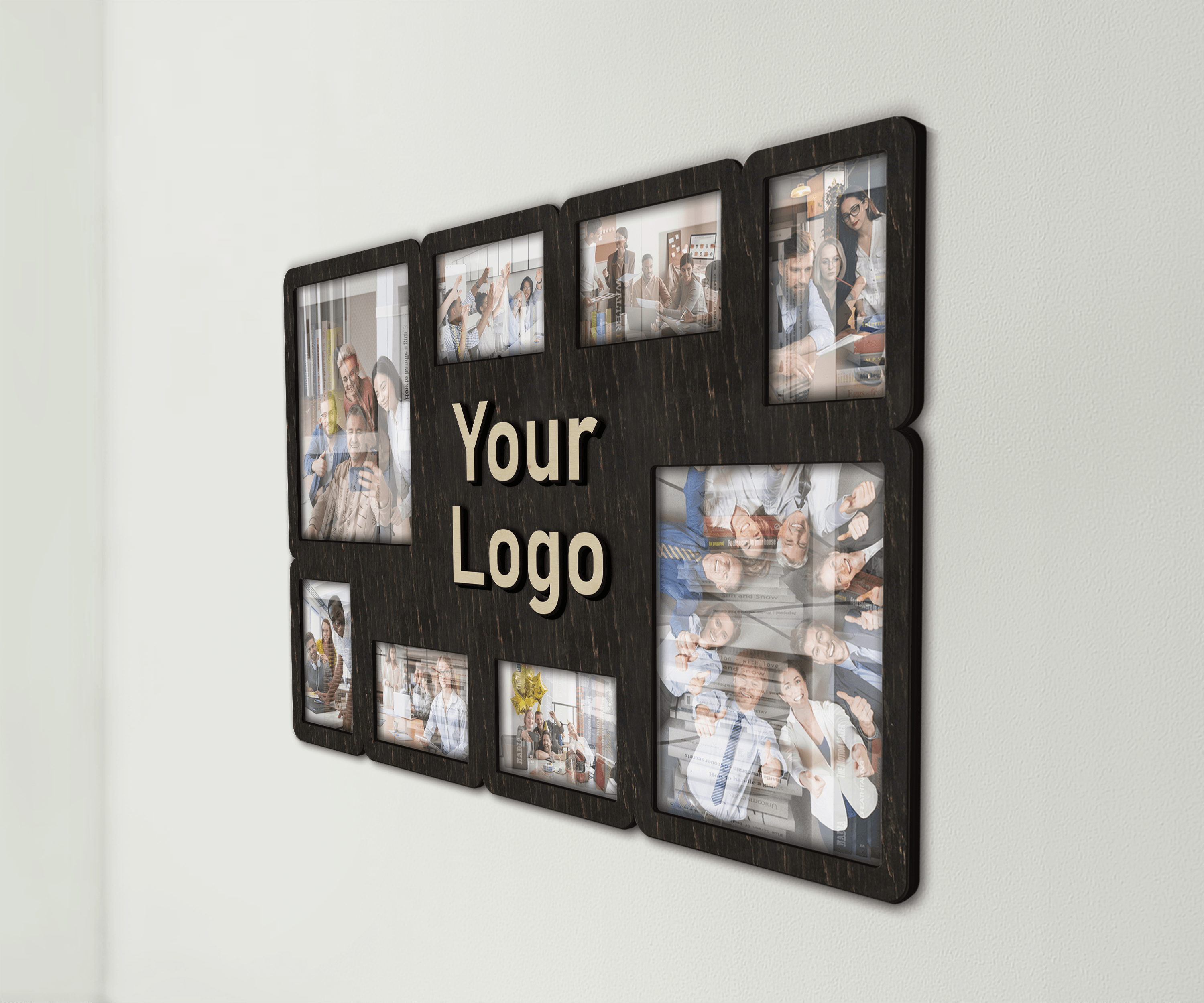 Custom photo frame for business logo Personalized office wall decor Corporate gifts for men Bespoke logo picture frames collage Boss gift