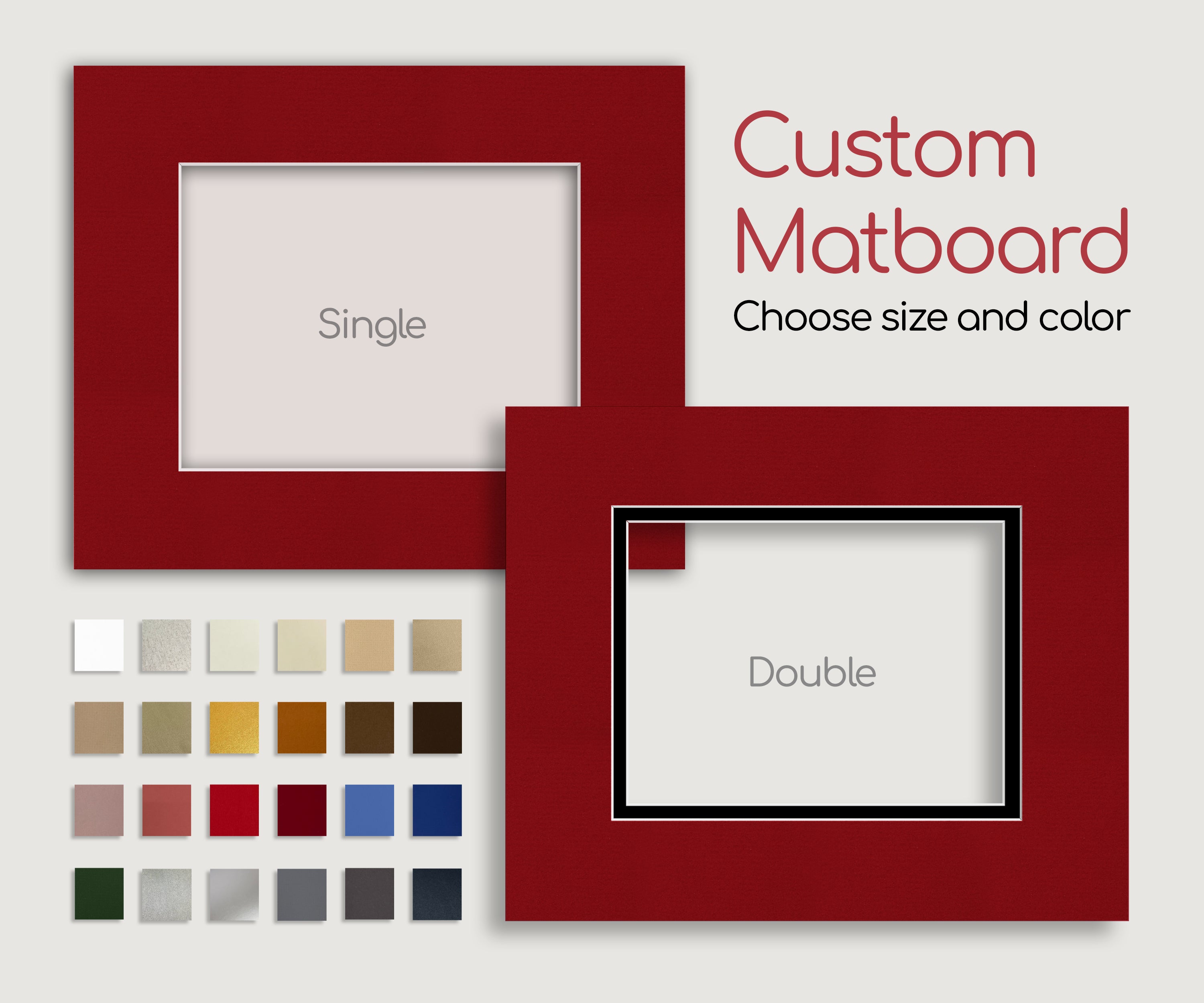 Custom Picture Frame Mat Board - Single or Double Matting