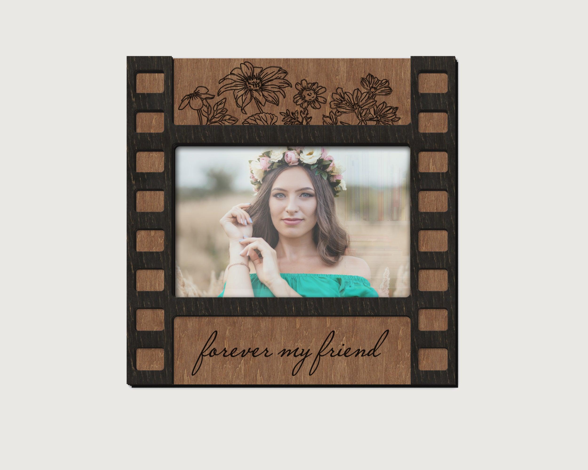 Custom wedding frame Bridesmaid gift Single 4x6 frame Forever my friend sign Engraved photo frame Film strip frame Wedding decor Unique gift