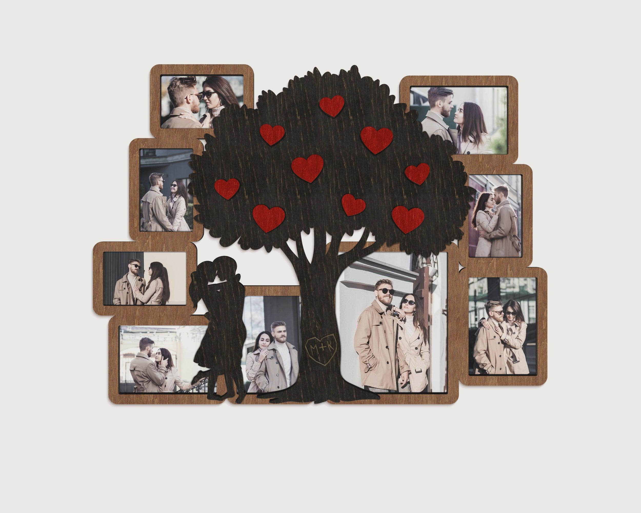 Personalized Love Tree | Picture Frame Collage | Couples Initials - The Frame Depot