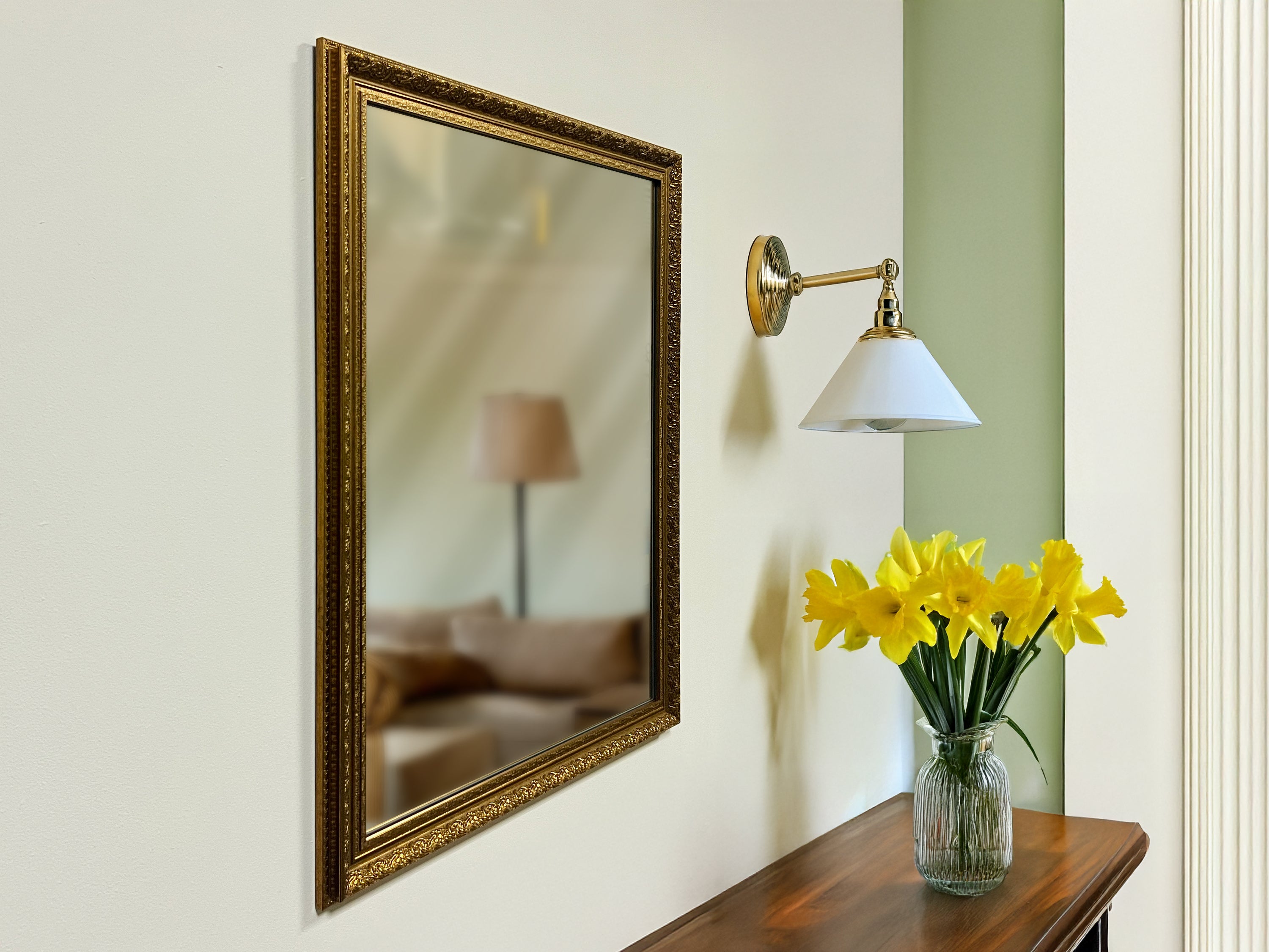 Ornate Gold Framed Mirror | Vintage Bathroom Wall Mirror, Farmhouse Decor