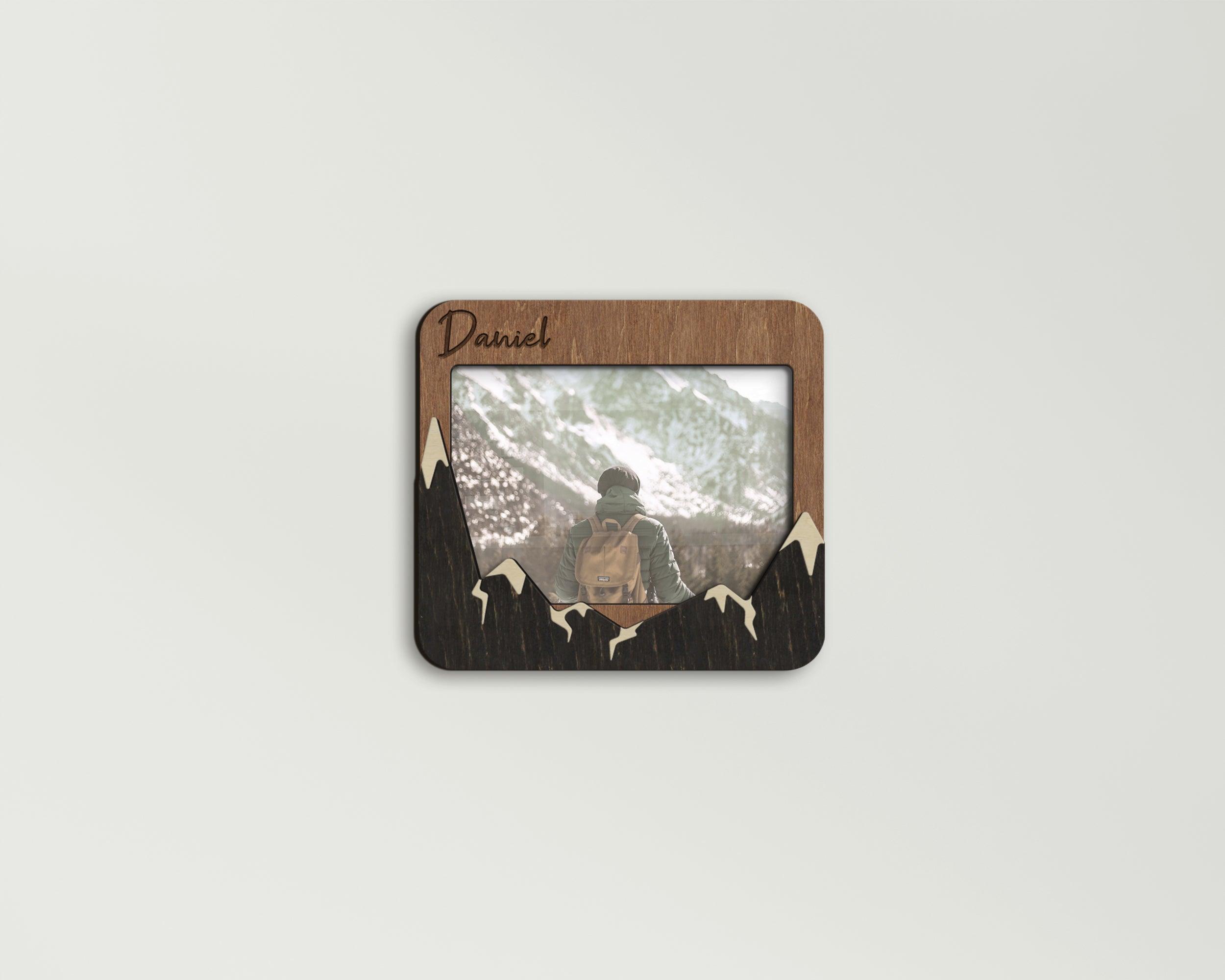 Personalized Mountain Picture Frame| Engraved Text | Custom Small Photo Frame - The Frame Depot