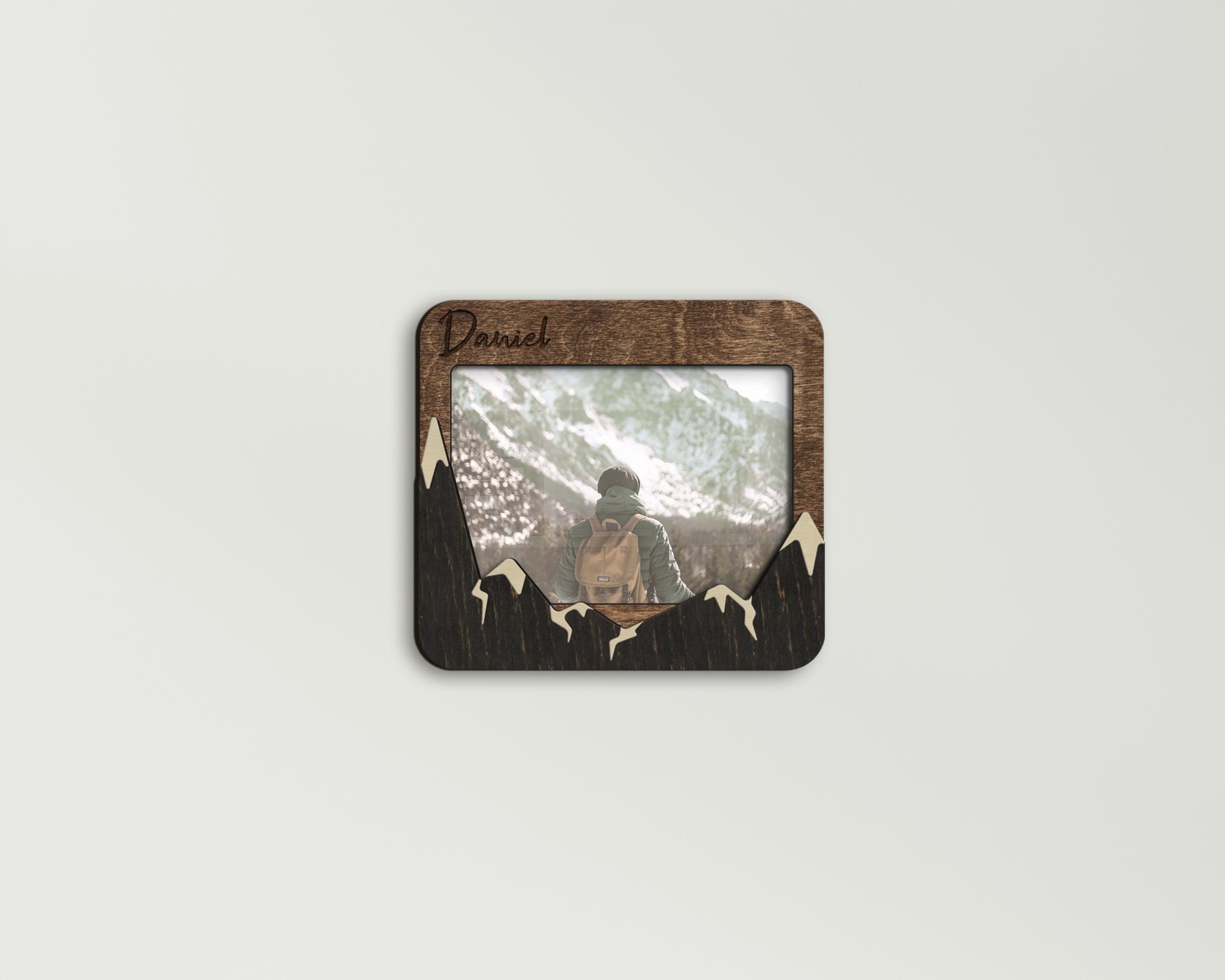 Personalized Mountain Picture Frame| Engraved Text | Custom Small Photo Frame - The Frame Depot
