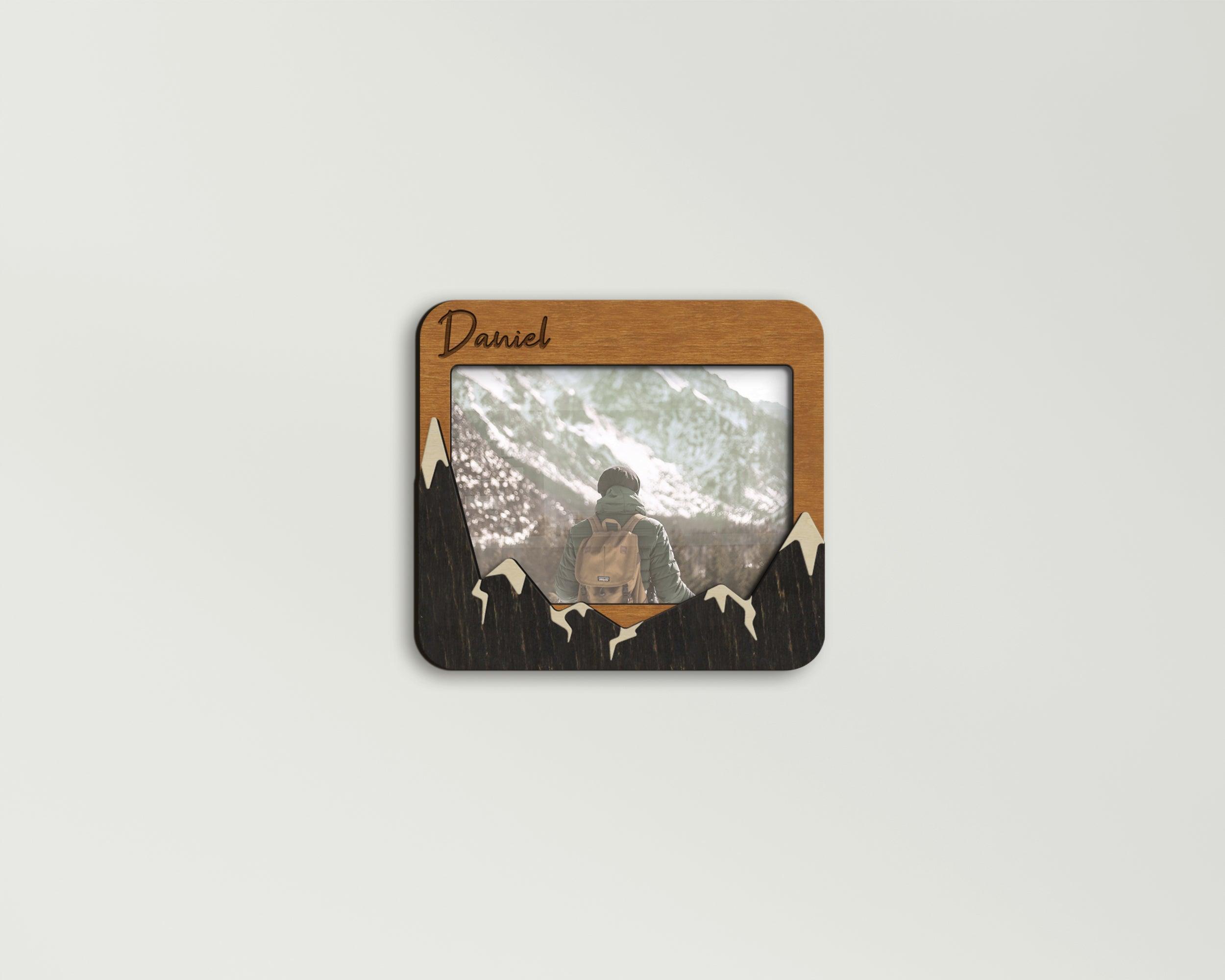 Personalized Mountain Picture Frame| Engraved Text | Custom Small Photo Frame - The Frame Depot