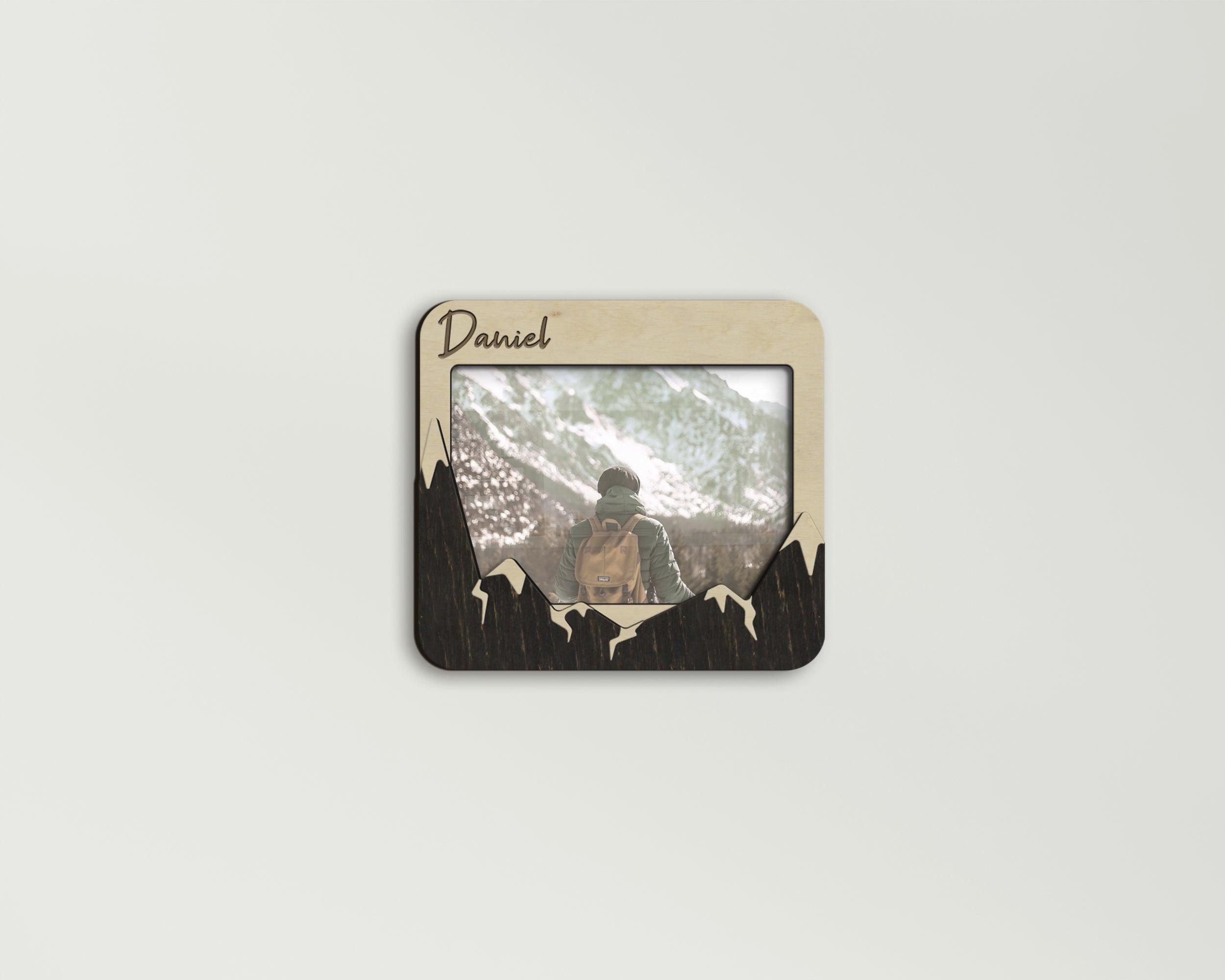 Personalized Mountain Picture Frame| Engraved Text | Custom Small Photo Frame - The Frame Depot