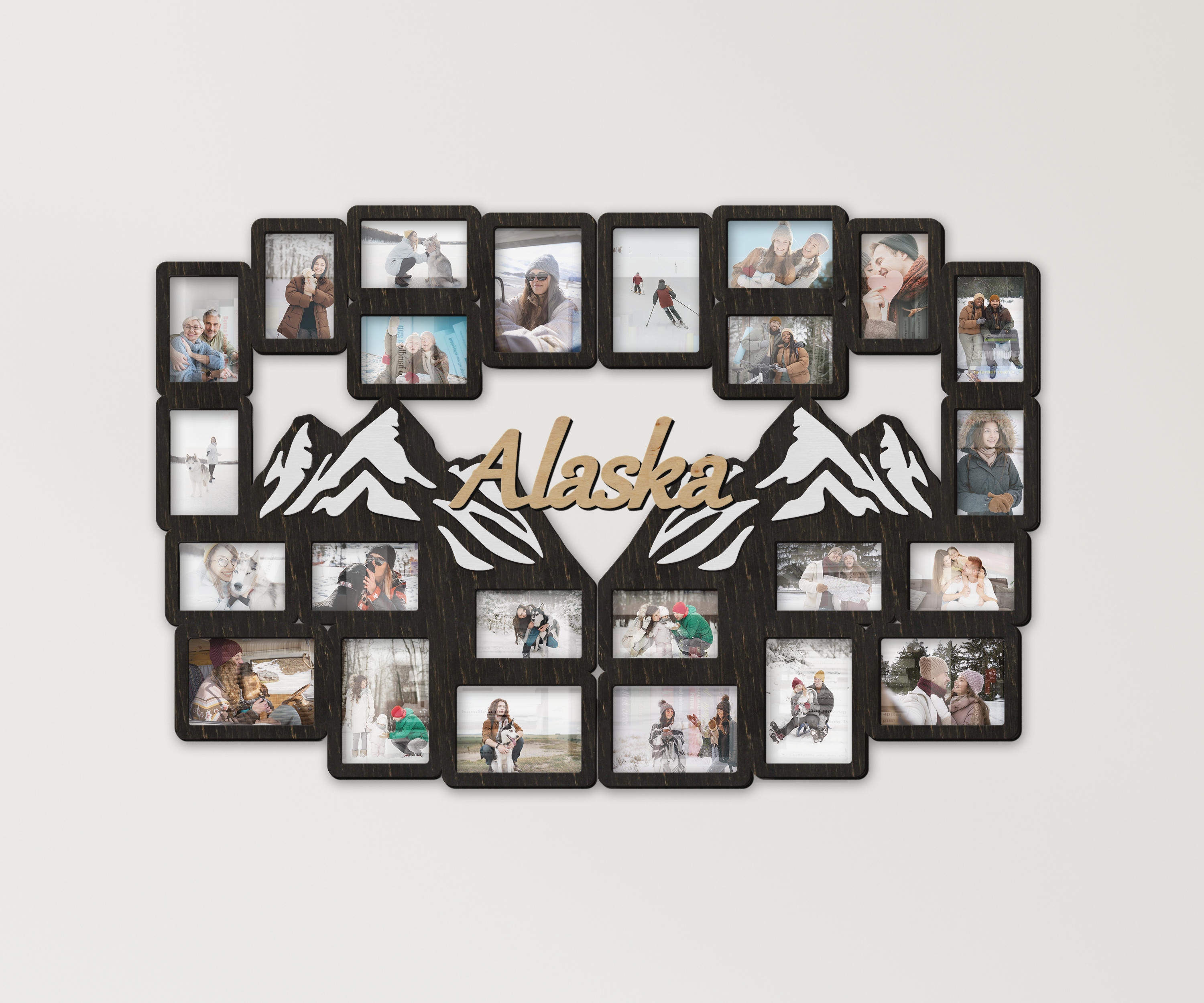 Personalized Mountain Photo Frame | Custom Picture Collage