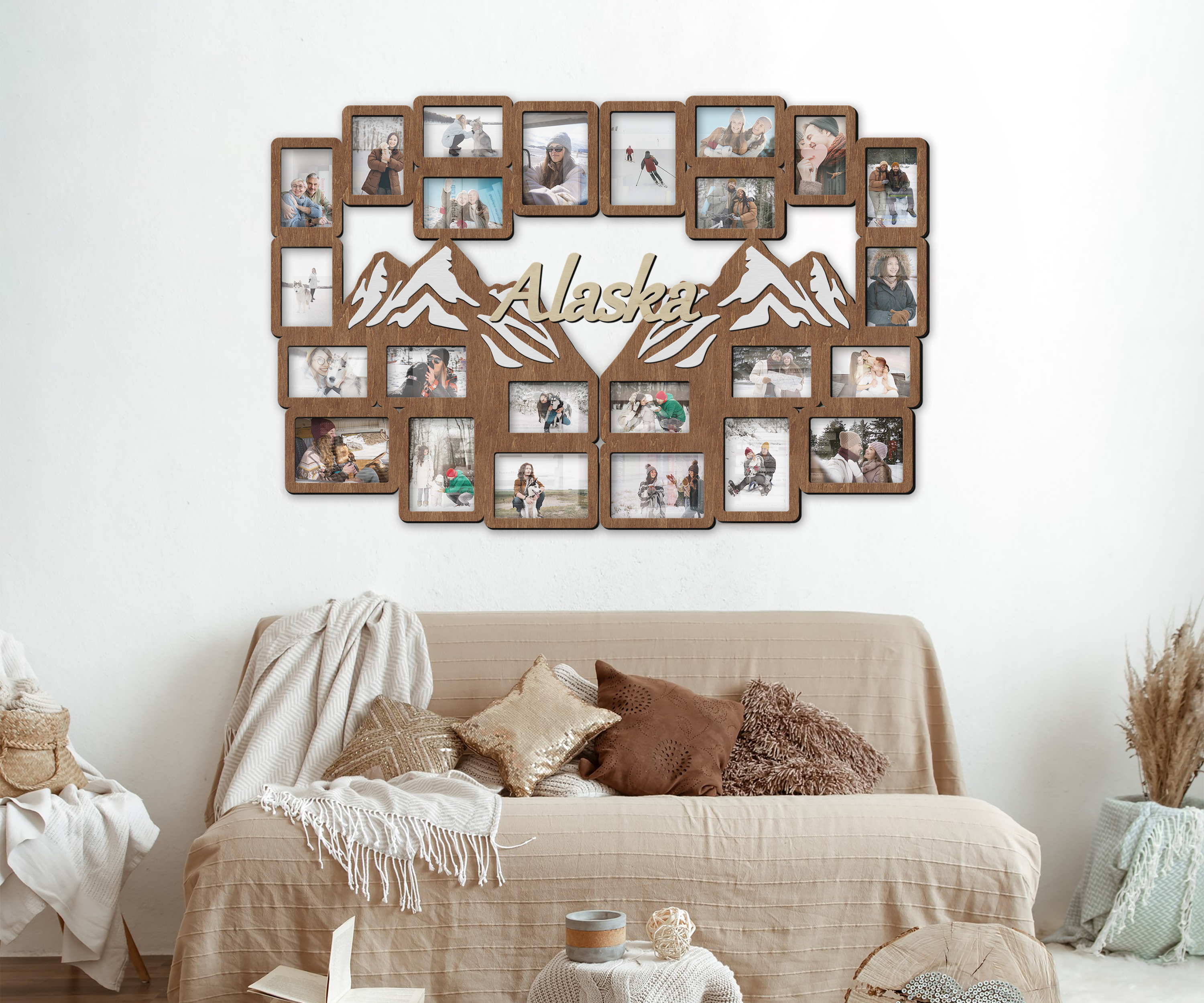 Personalized Mountain Photo Frame | Custom Picture Collage