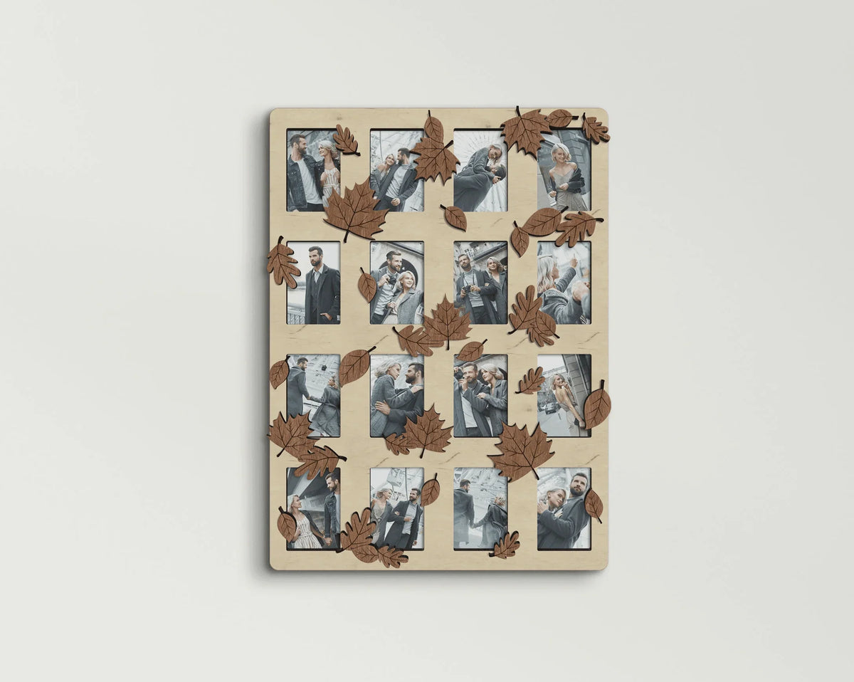 Custom Autumn Picture Frame - Photo Frame Collage with Fall Leaves