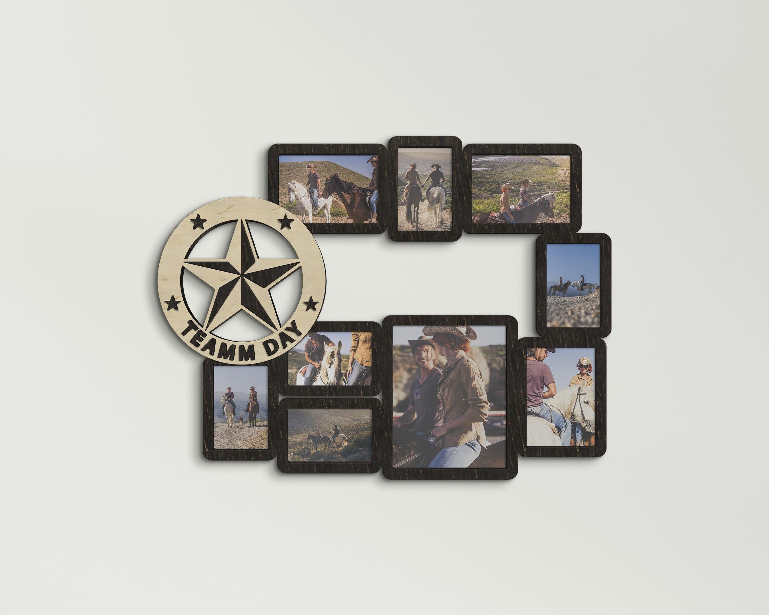 Texas star, Wall collage kit, Texas, Star, Photo collage kit, 8x10 picture frame, Custom picture frame, Laser engraved wood, Engraved gift