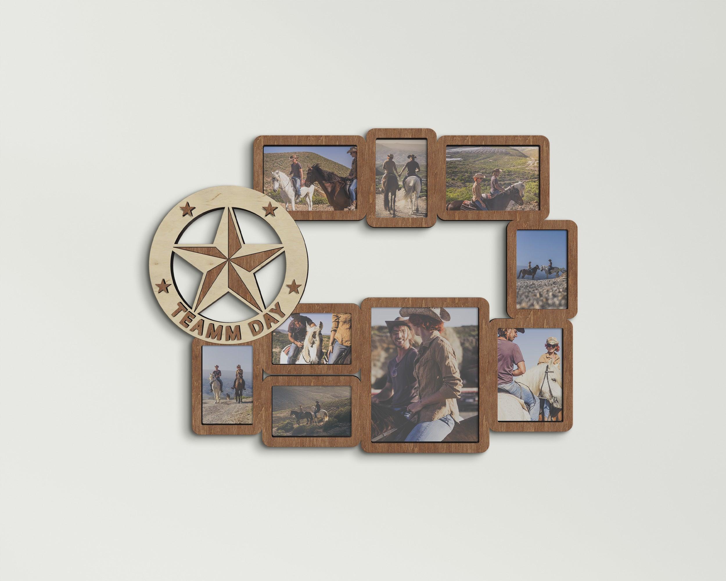 Texas star, Wall collage kit, Texas, Star, Photo collage kit, 8x10 picture frame, Custom picture frame, Laser engraved wood, Engraved gift