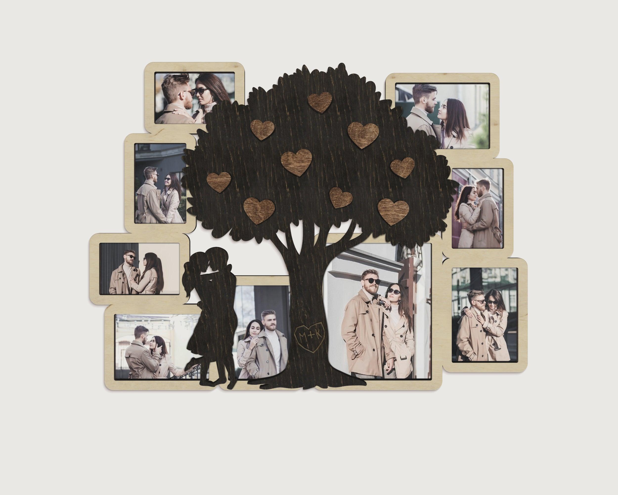 Personalized Love Tree | Picture Frame Collage | Couples Initials - The Frame Depot