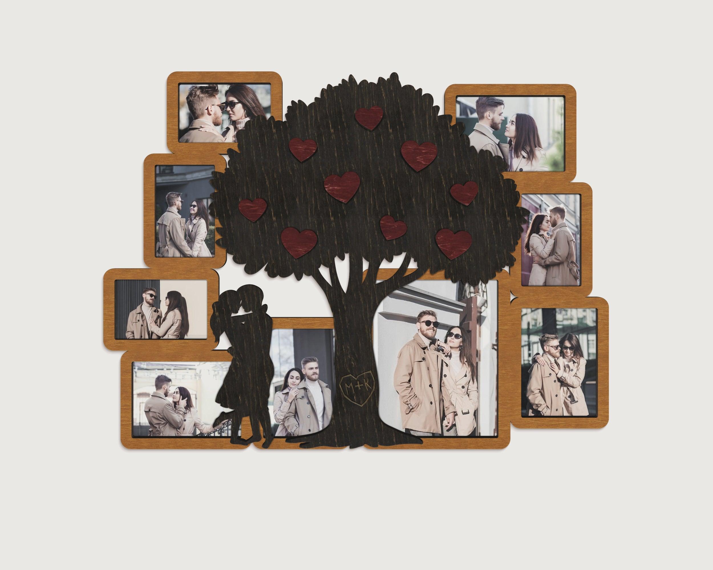 Personalized Love Tree | Picture Frame Collage | Couples Initials - The Frame Depot