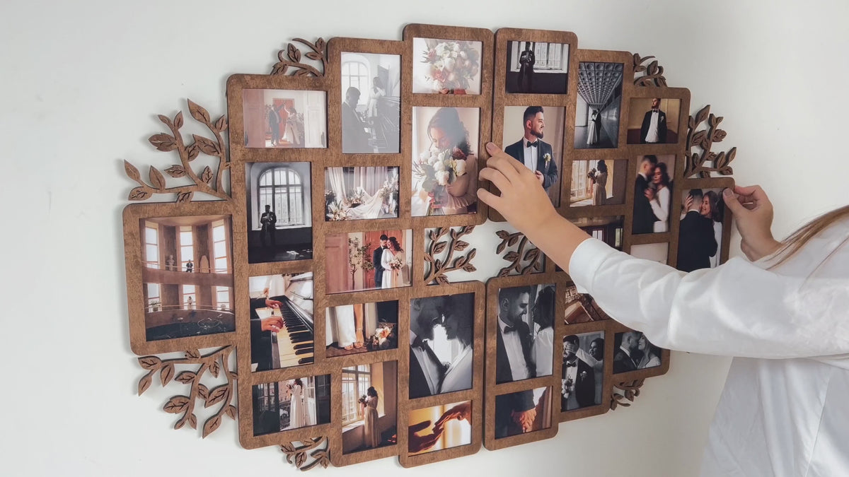 Split Picture Collage Family Tree Wall Art Custom Photo Frame Gallery