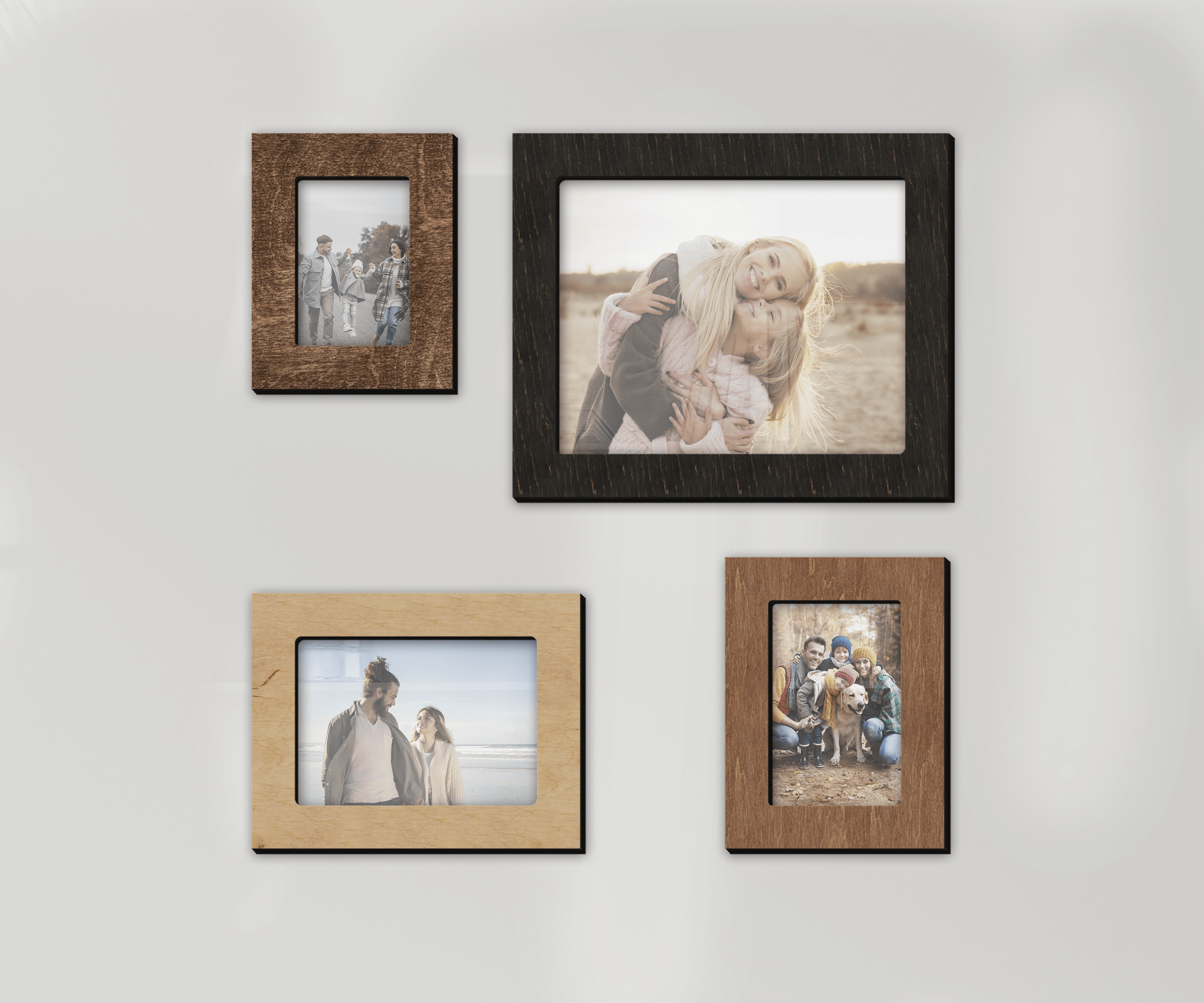 Custom photo frame with square edges Wooden picture frames Housewarming gifts Wall decor home Unique rustic living room decor New home gift