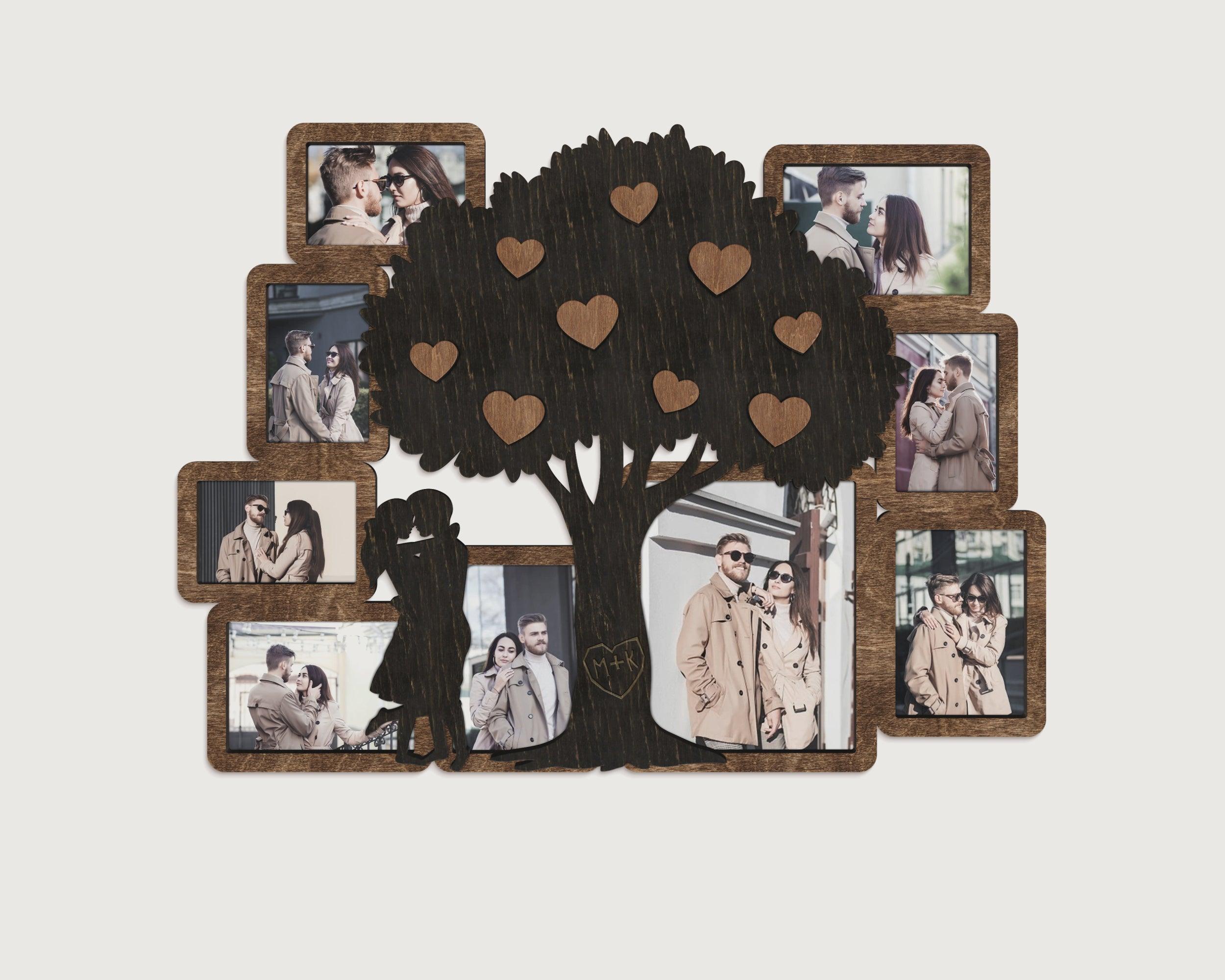 Personalized Love Tree | Picture Frame Collage | Couples Initials - The Frame Depot