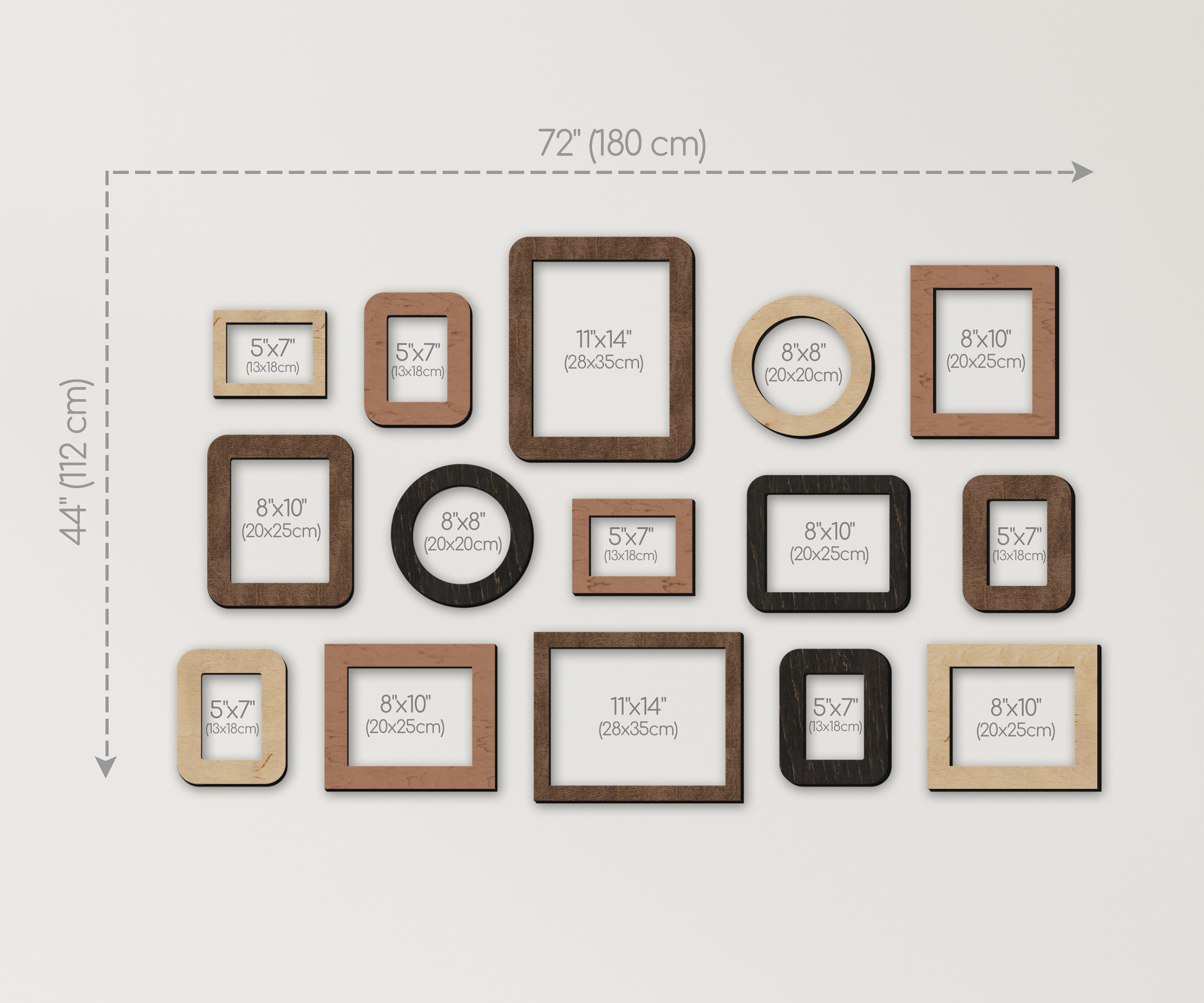 Wall Mounted Wooden Picture Frame Set | Large Photo Gallery Collage - The Frame Depot